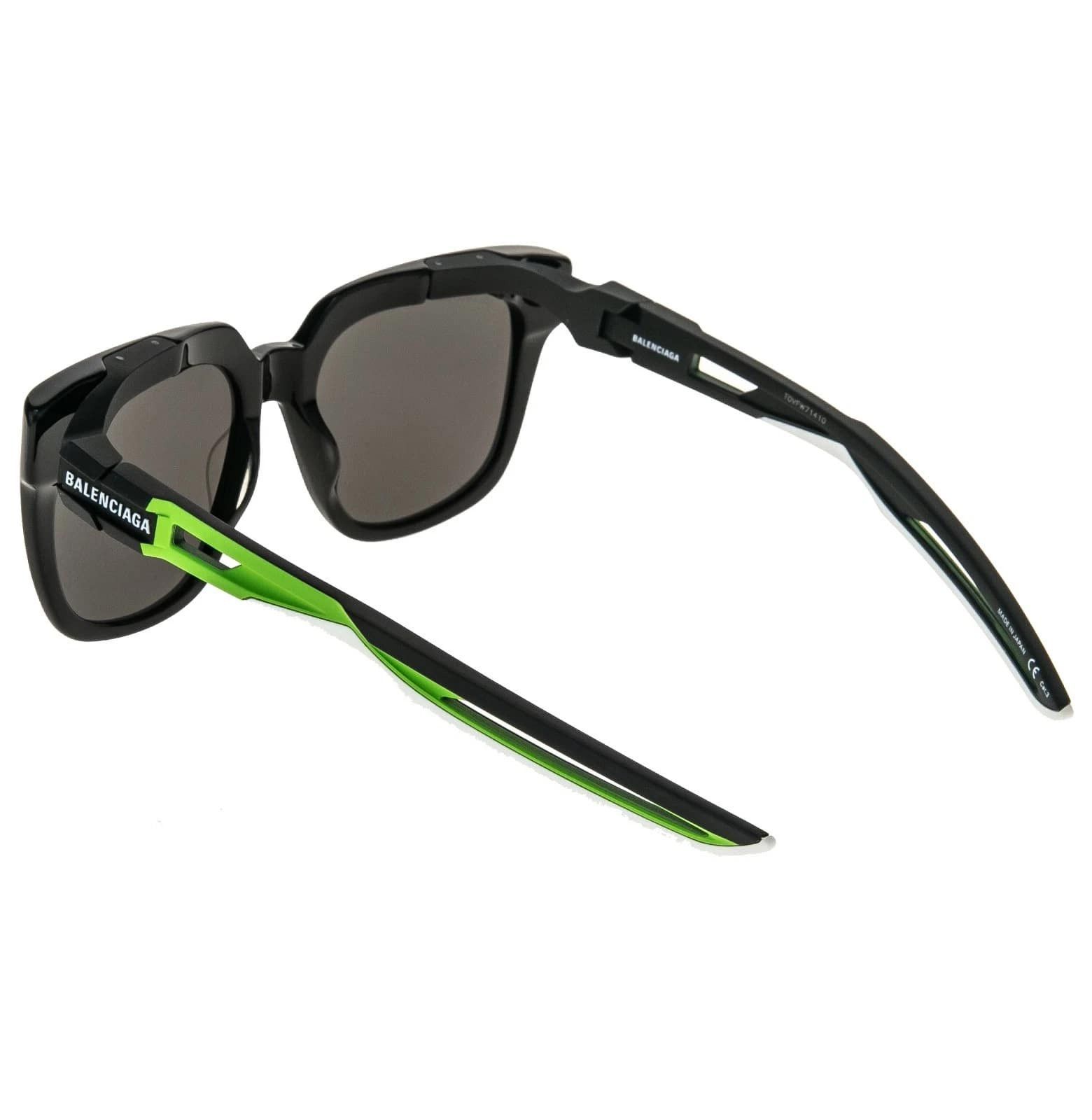 Balenciaga BALENCIAGA BB0025S HYBRID D 0025 Black Lime Sport Sunglasses Size ONE SIZE - 7 Thumbnail
