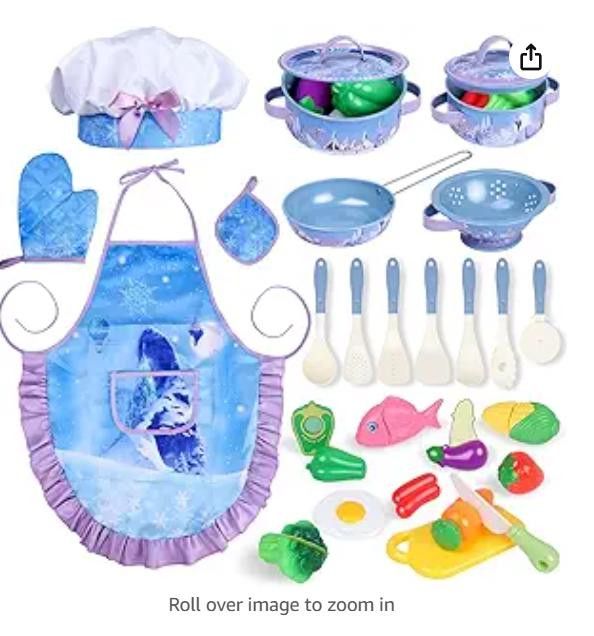 NBDN Nobrandedon Kids Cooking Set Chef Costume, 28Pcs-Apron,Food, Utensils Size ONE SIZE - 1 Thumbnail