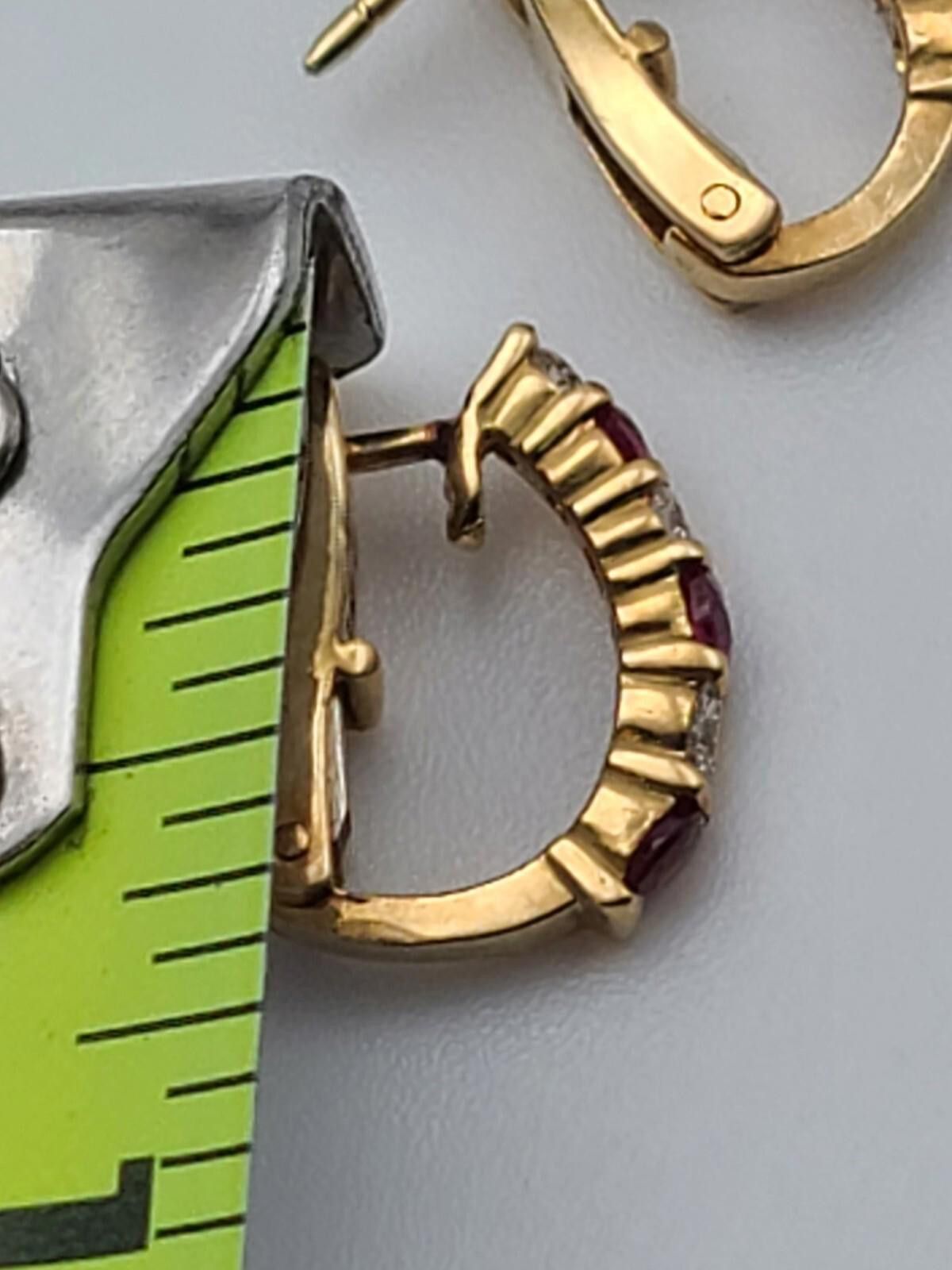 Gosha Rubchinskiy 18K Vintage Yellow Gold Ruby & VS-SI Diamond Earrings Size ONE SIZE - 6 Thumbnail
