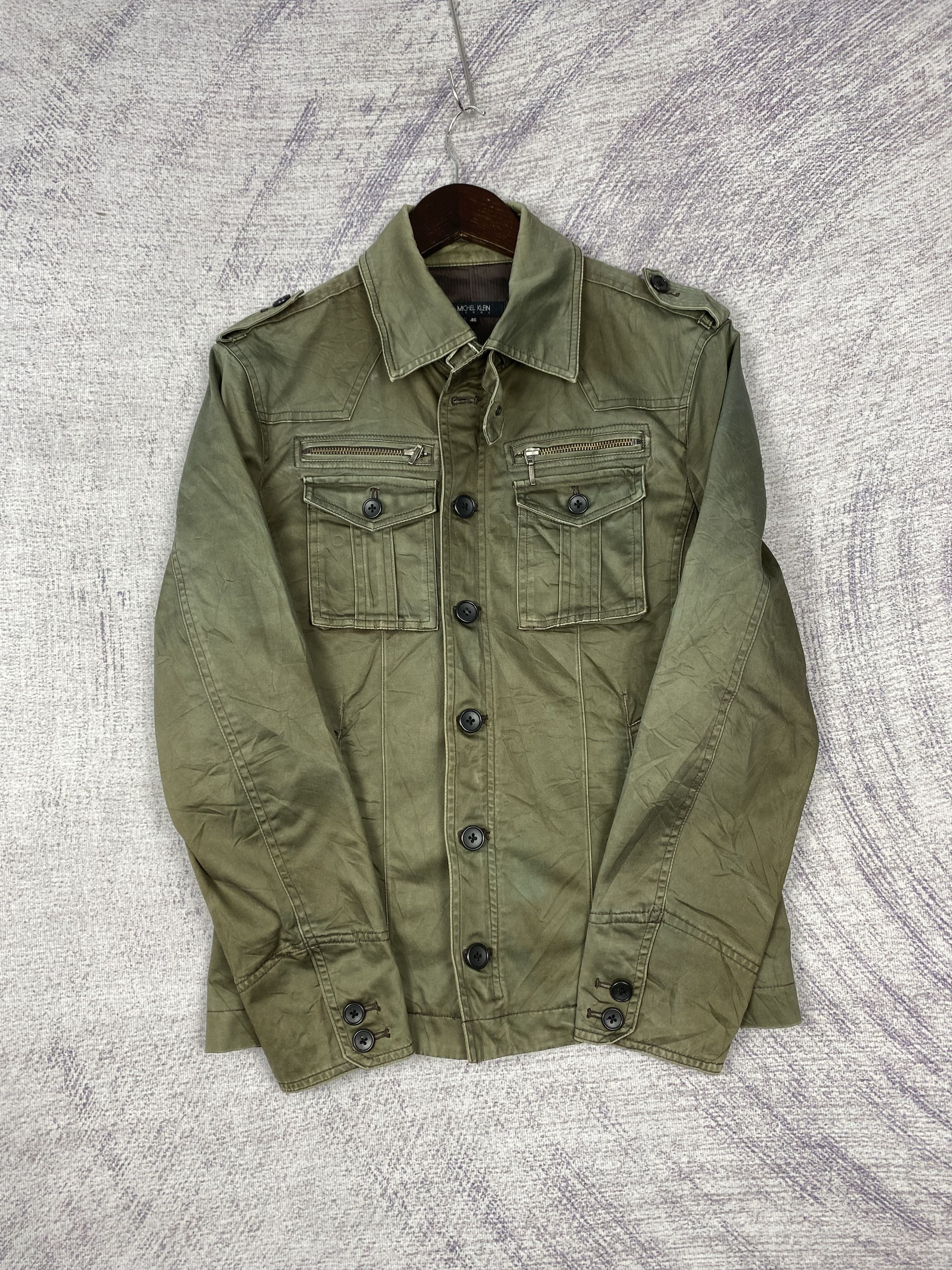 Michel Klein Vintage Michel Klein Homme Olive Green Utility Jacket Size US S / EU 44-46 / 1 - 4 Thumbnail