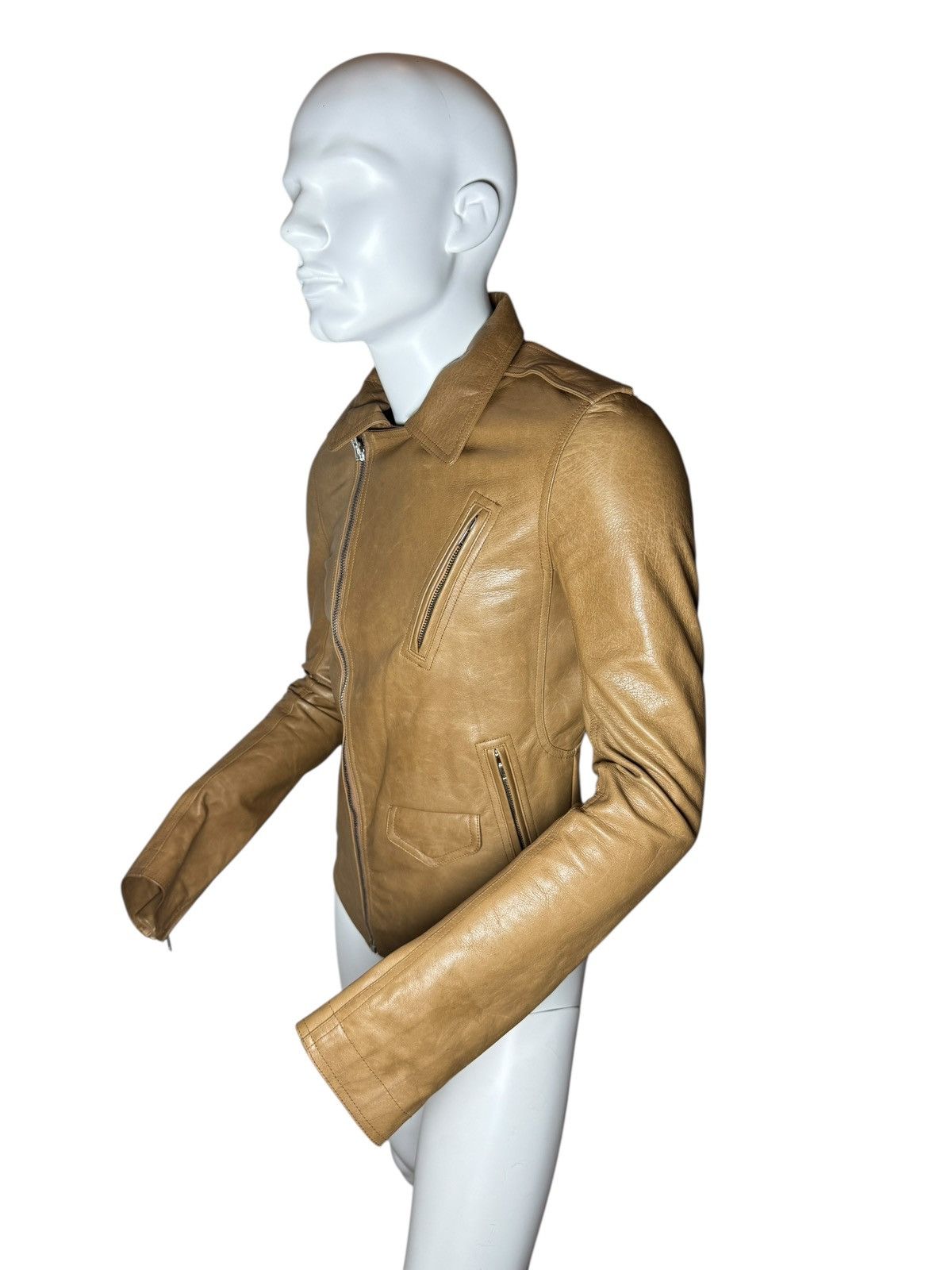Rick Owens Rick Owens Camel Beige Leather Biker Jacket – FW16 Mastodon Size US S / EU 44-46 / 1 - 4 Thumbnail