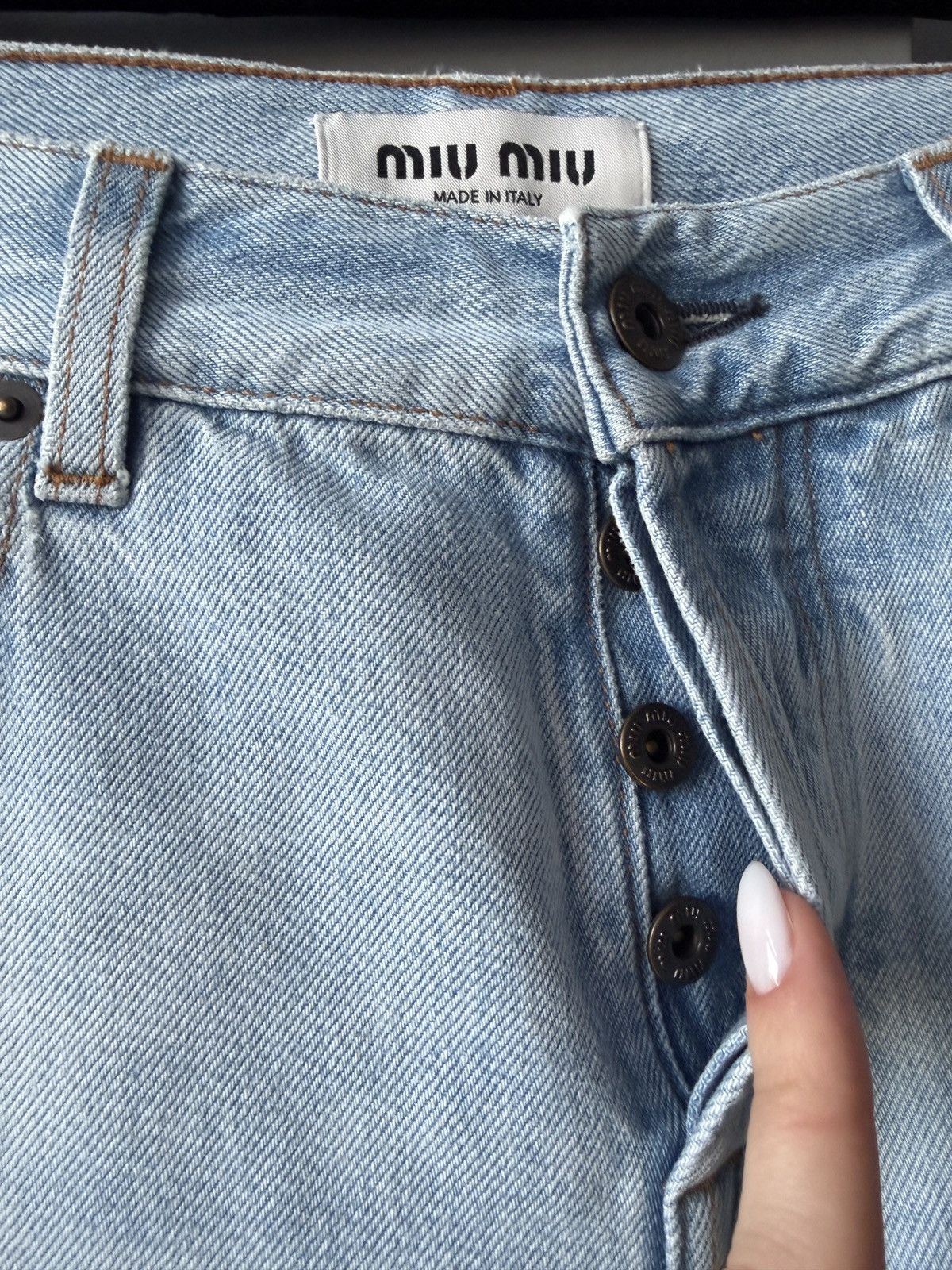 Miu Miu Miu Miu Logo Patch Jeans Size 24" / US 00 / IT 34 - 6 Thumbnail