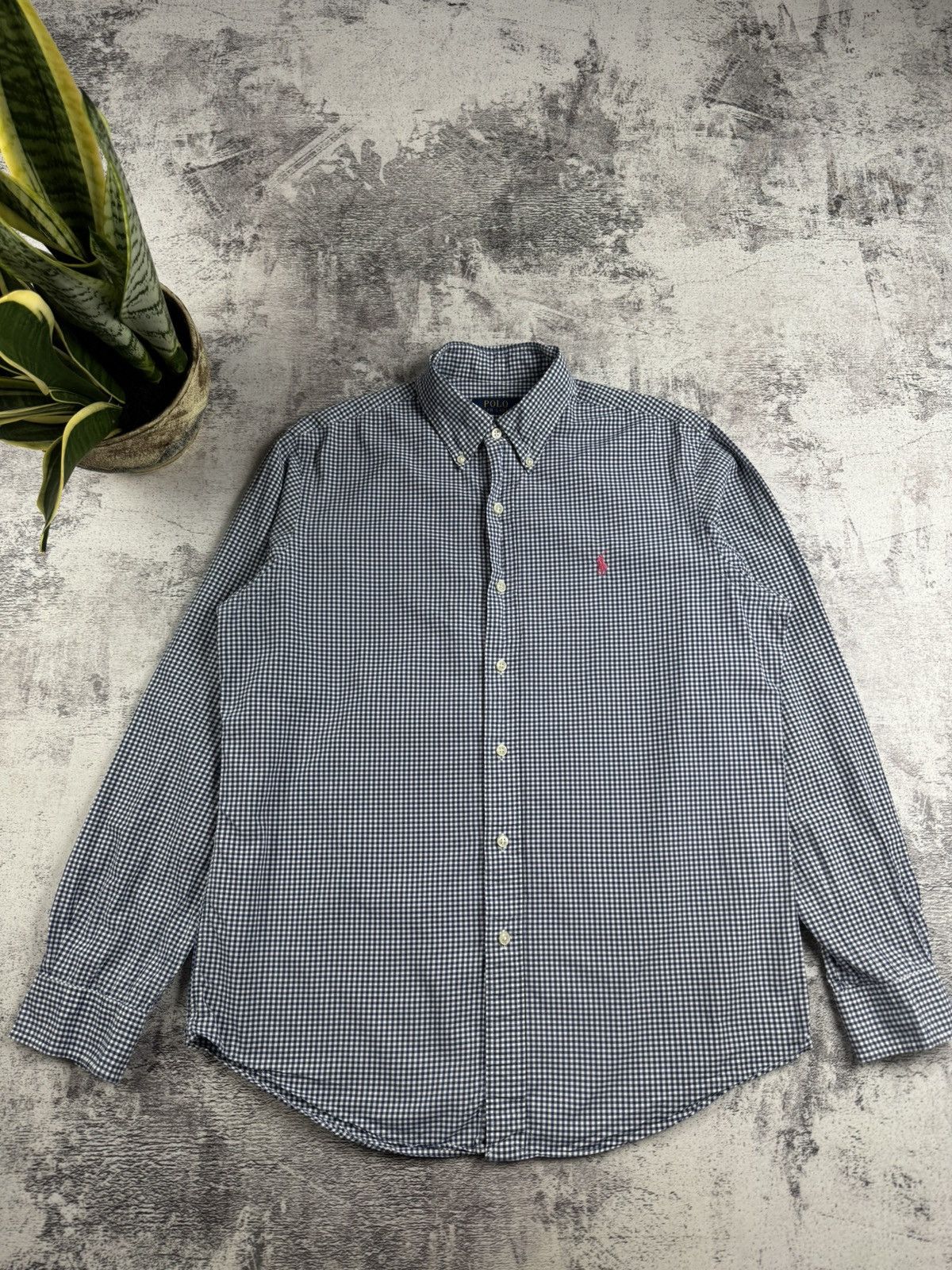 Polo Ralph Lauren Polo Ralph Lauren Blue M Size Button Checked Classic Collar LongSleeve Shirt Size US M / EU 48-50 / 2 - 4 Thumbnail
