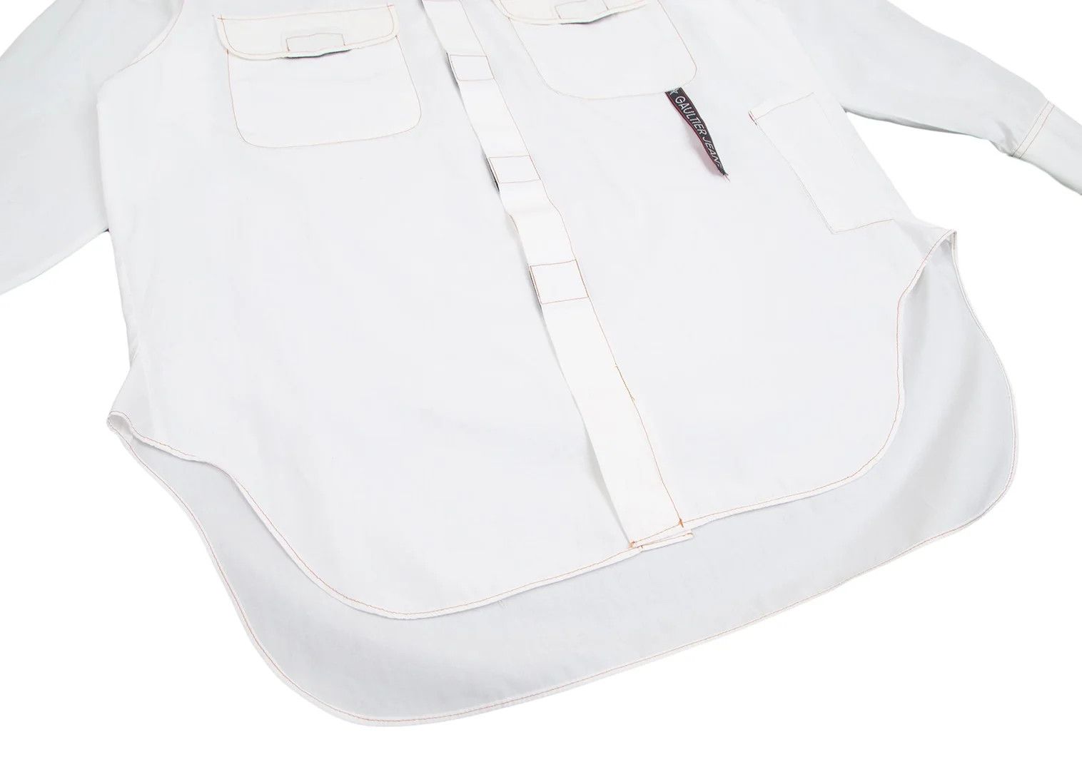 Jean Paul Gaultier Velcro Pocket Design Shirt in White Size 40 Size US XXS / EU 40 - 10 Thumbnail