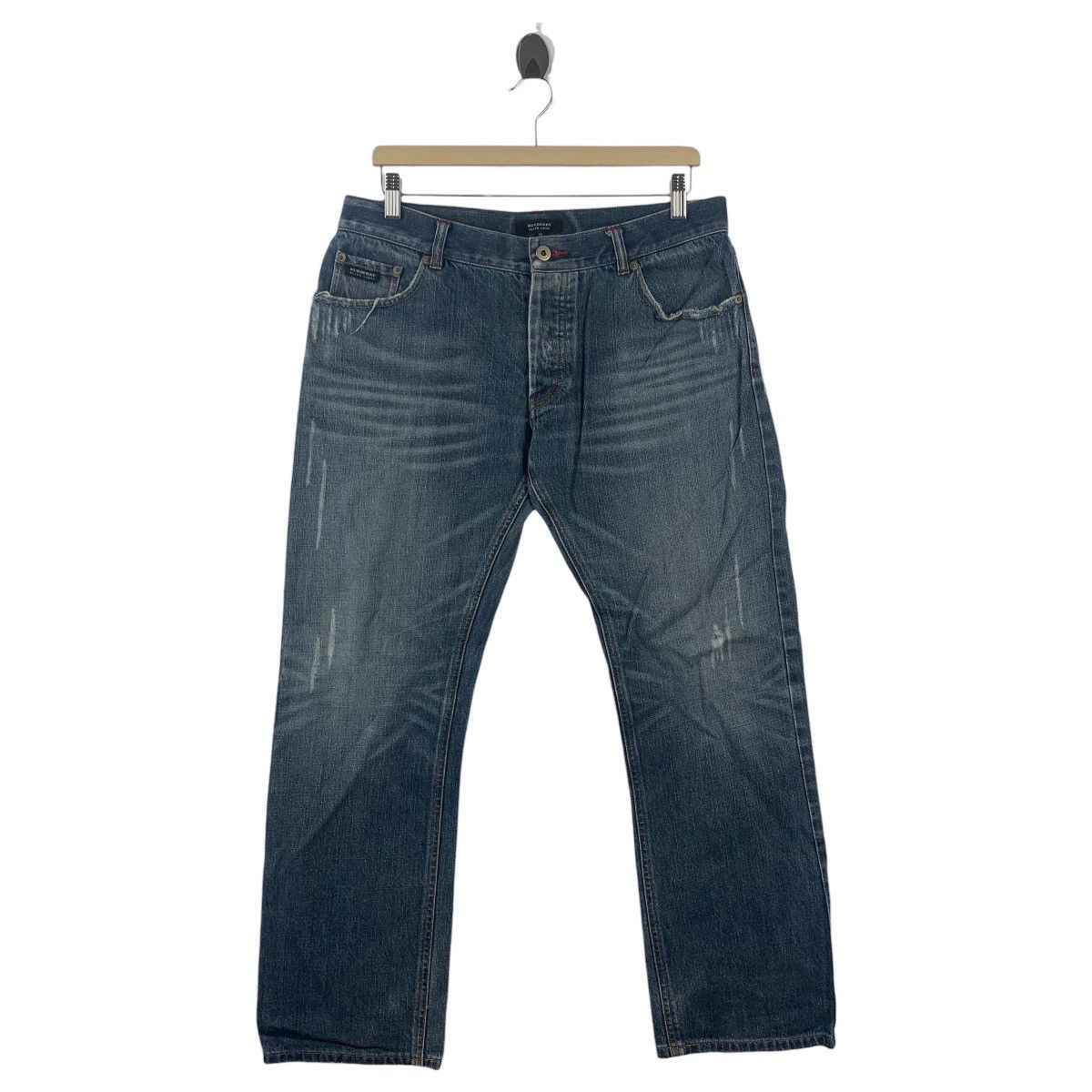 Burberry × Designer BURBERRY Black label distressed design blue jeans Size US 33 - 1 Thumbnail