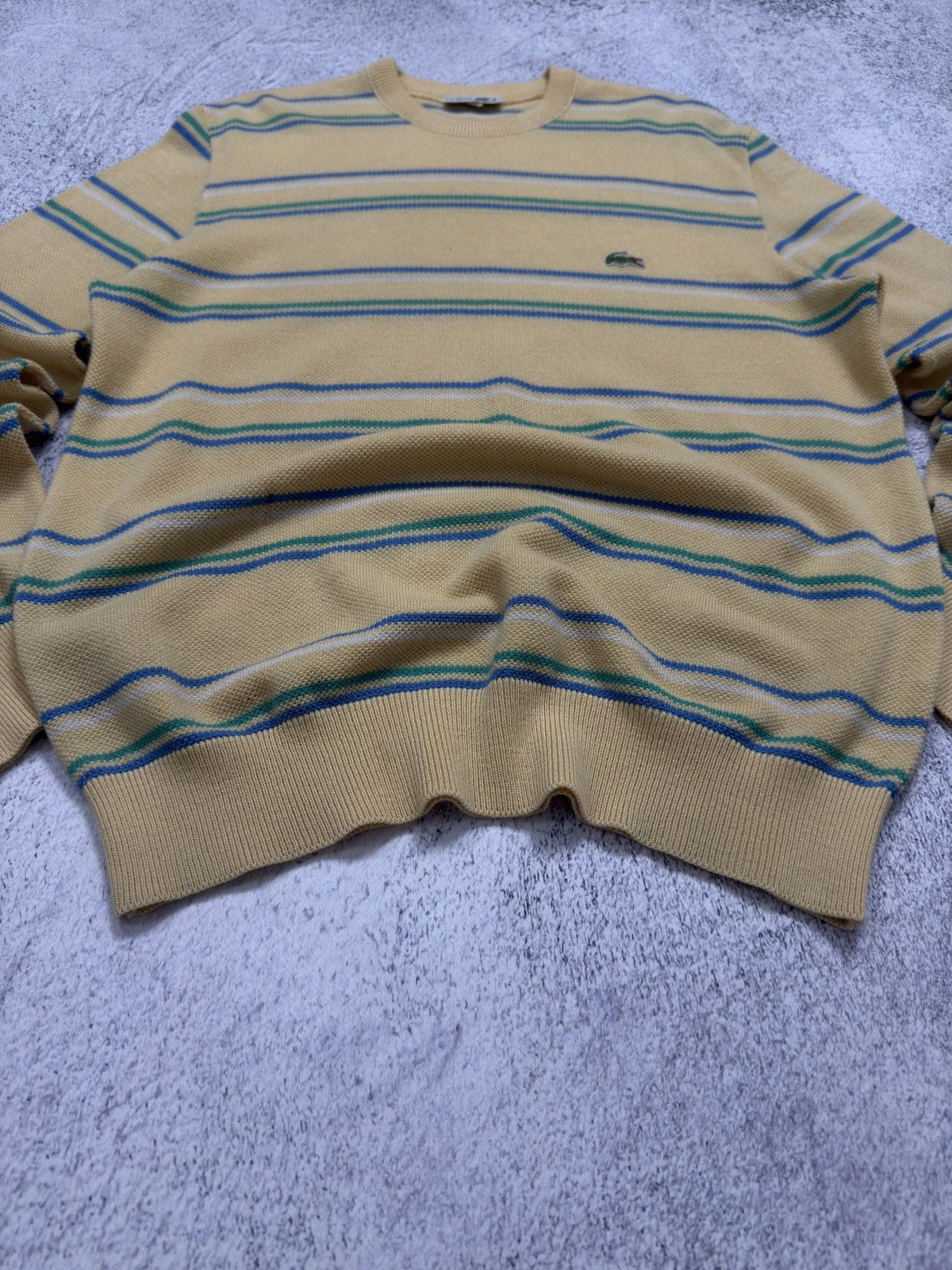 Lacoste VINTAGE CHEMISE LACOSTE STRIPED CREWNECK SWEATER Size US L / EU 52-54 / 3 - 5 Thumbnail