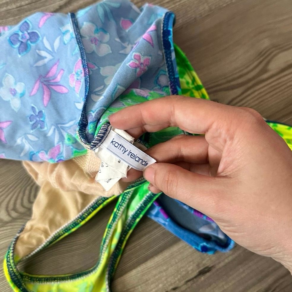 Other kathy ireland green blue neon floral one piece swimsuit Size ONE SIZE - 4 Thumbnail