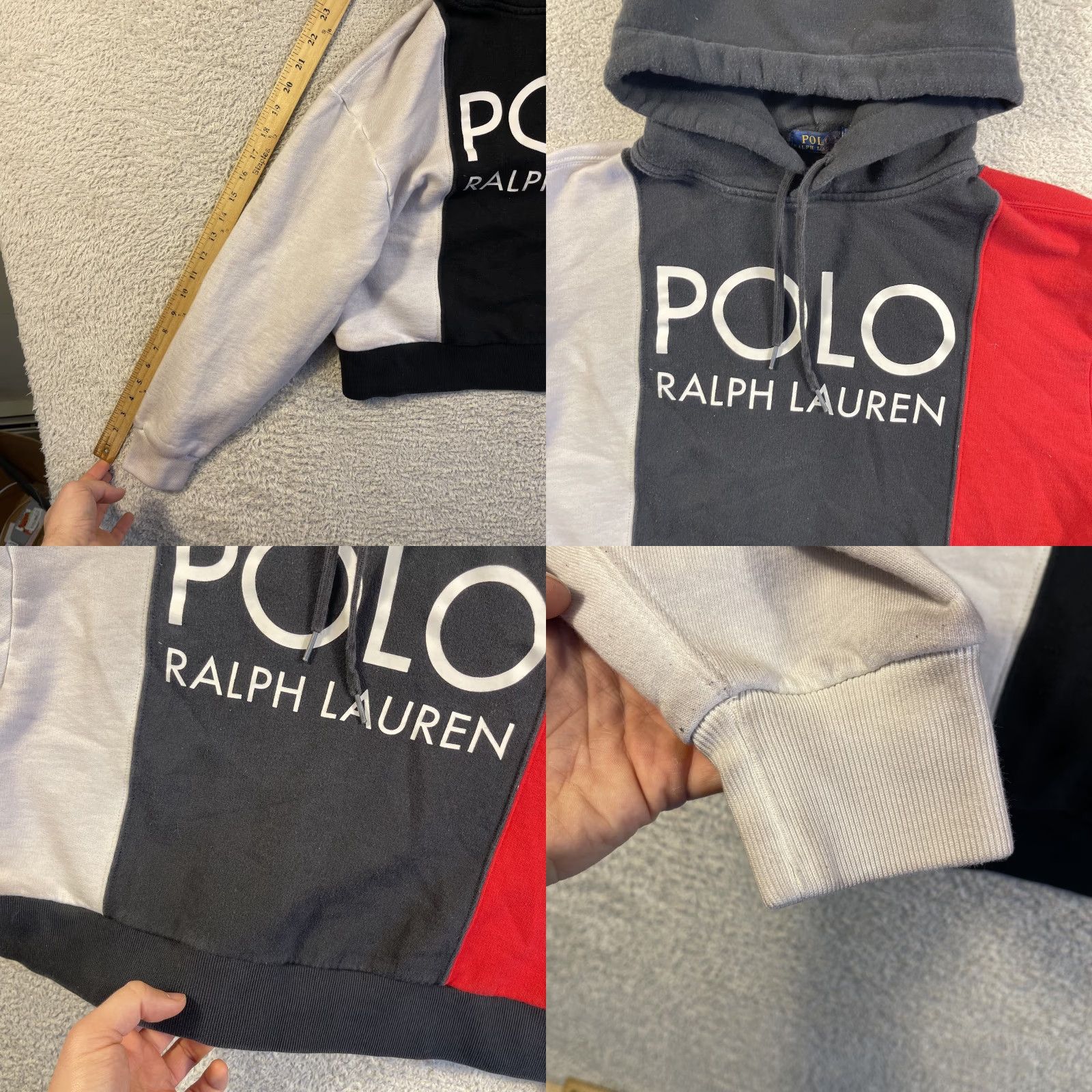 Polo Ralph Lauren **Ralph Lauren Women's Medium Red Hoodie Black Colorblock Pullover** User: **Polo Ralph Lauren Women's Medium Red Colorblock Hoodie Black Pullover** Size M / US 6-8 / IT 42-44 - 8 Thumbnail