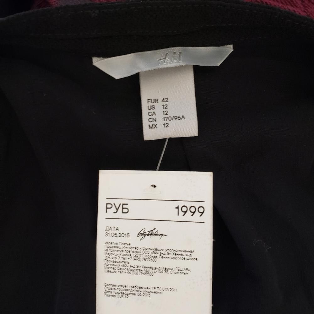 H&M CT422 H & M NWT Black Long Sleeve Button Front Dress 12 Size XL / US 12-14 / IT 48-50 - 5 Thumbnail