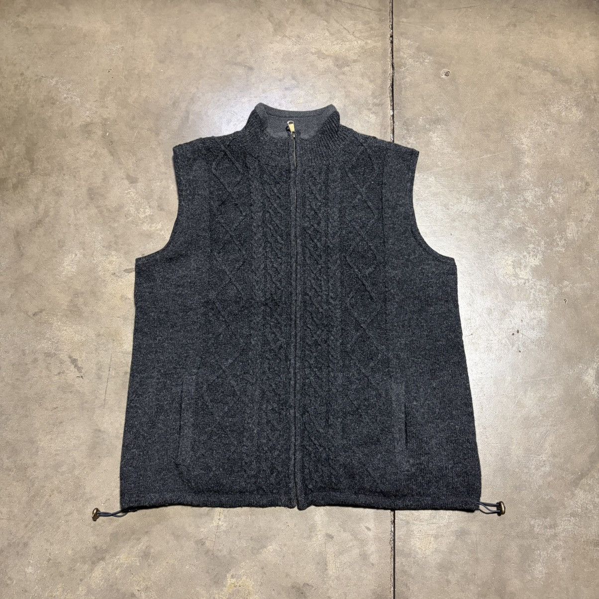 Aran Sweater Market Aran Sweater Market Wool Vest Cable Knit Zip Up Fisherman Size US XXL / EU 58 / 5 - 1 Thumbnail