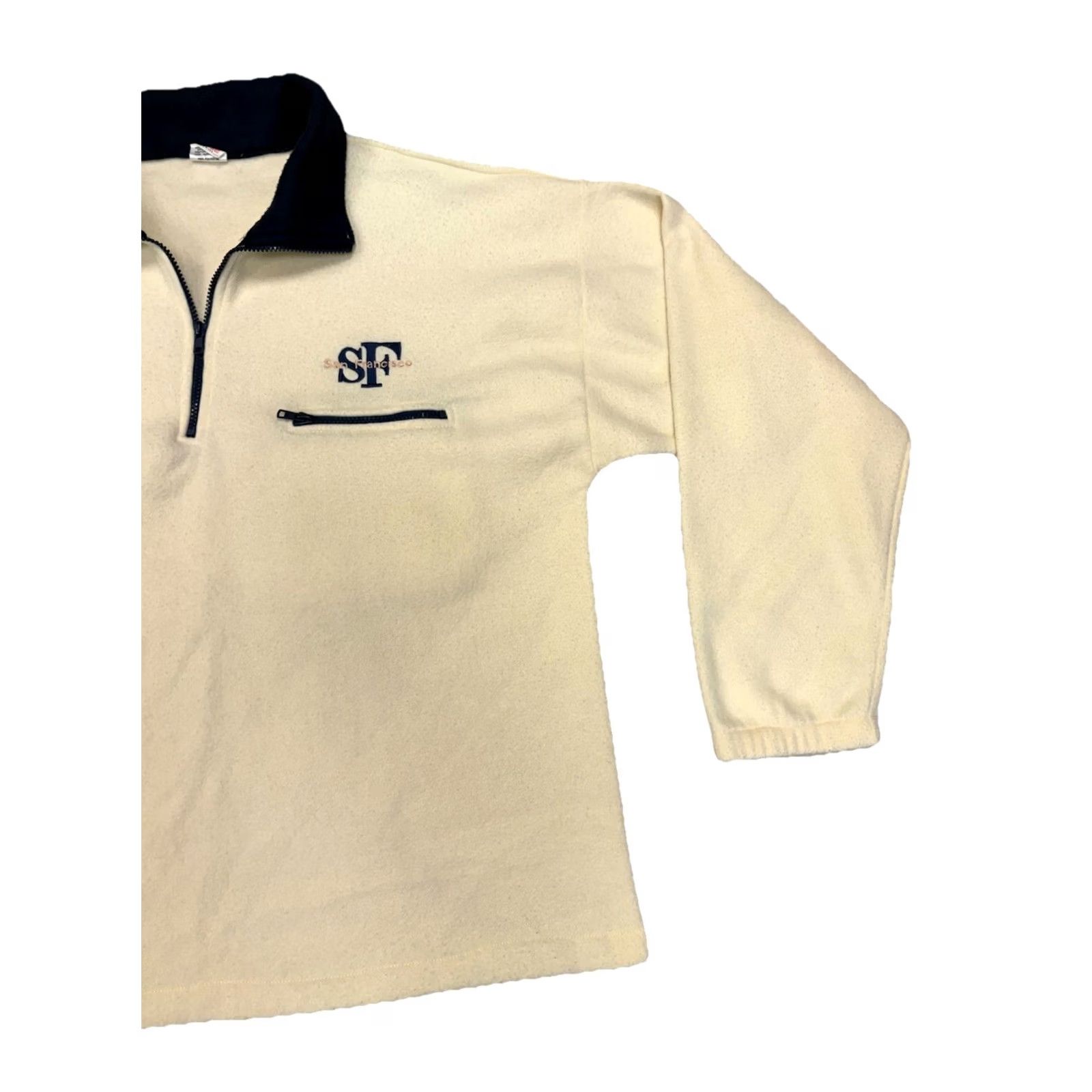 Vintage VINTAGE San Francisco Quarter Zip Fleece Jacket • Adult Large • Made USA • 90s Classic Minimalist Outdoor USA Men Jacket Size US L / EU 52-54 / 3 - 3 Thumbnail
