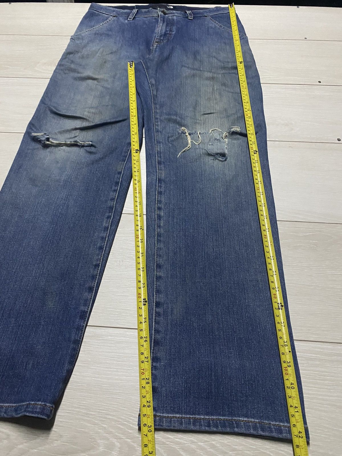 The North Face Vintage The North Face Distressed Slim Fit Jeans Size US 33 - 15 Thumbnail