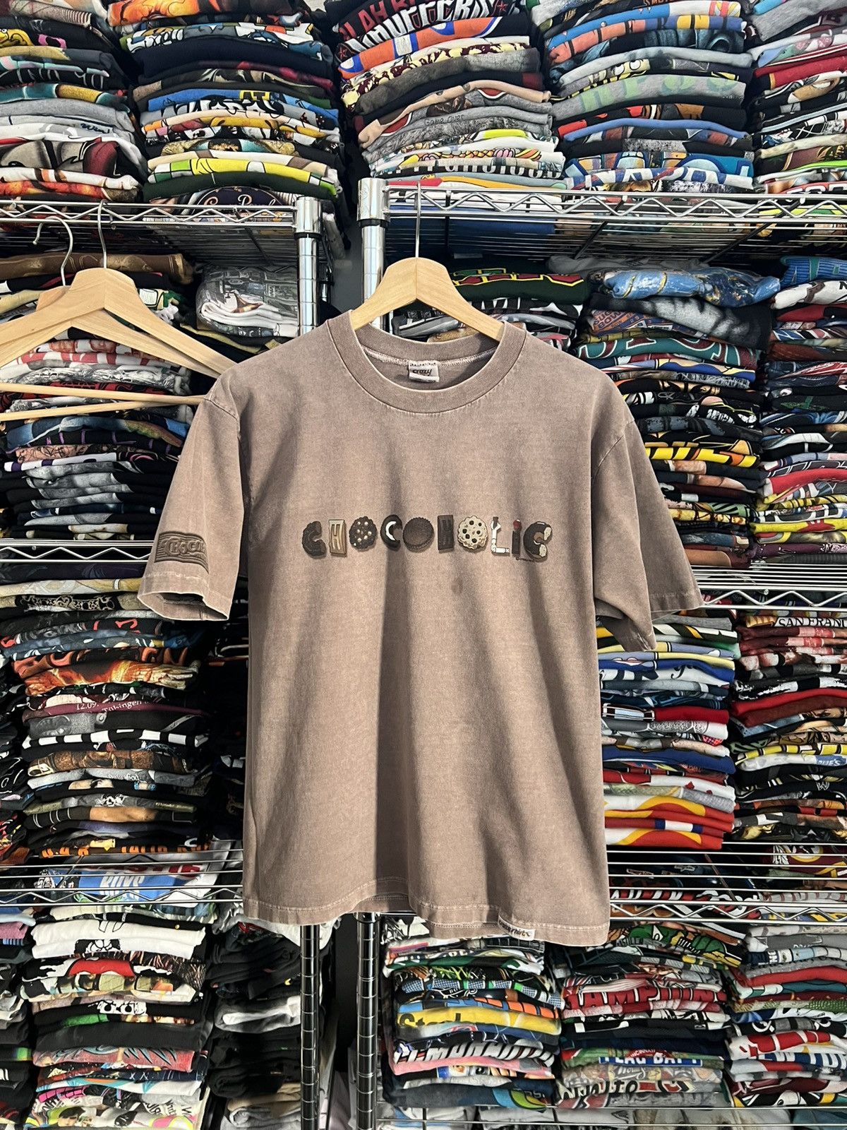 Vintage 90s Chocoiolic Single Stitch Crazy Shirts Chocolate Dyed Tee Size US M / EU 48-50 / 2 - 1 Thumbnail