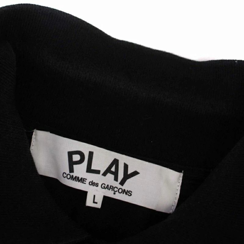 Comme des Garcons PLAY Polo Shirt short sleeve heart logo cotton uneven hem Black Size US L / EU 52-54 / 3 - 7 Thumbnail