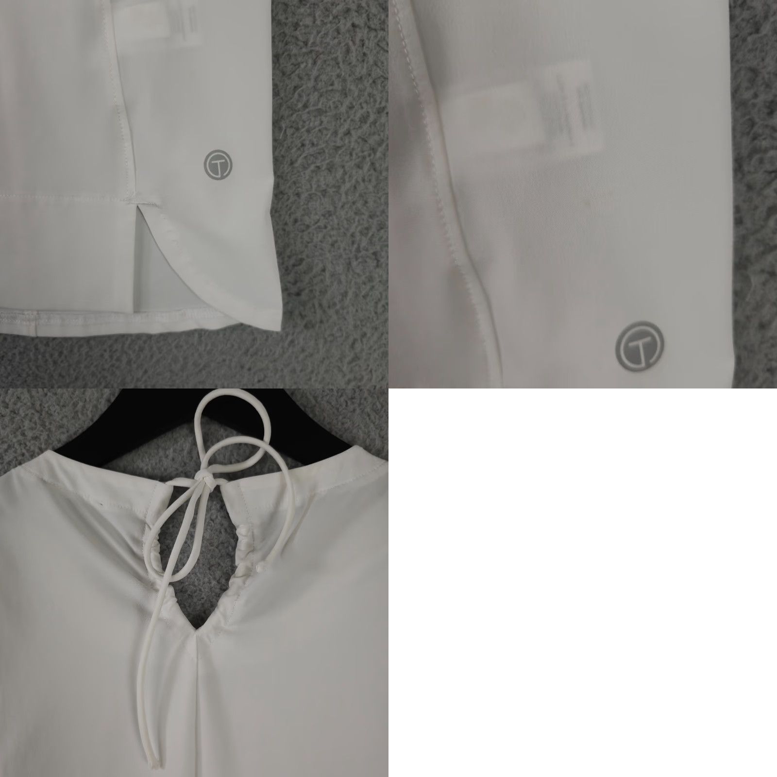 Talbots T By Talbots Shirt Womens P Small White Keyhole Tie Neck Sleeveless Performance Shirt Size XXS / US 00 / IT 34 - 8 Thumbnail