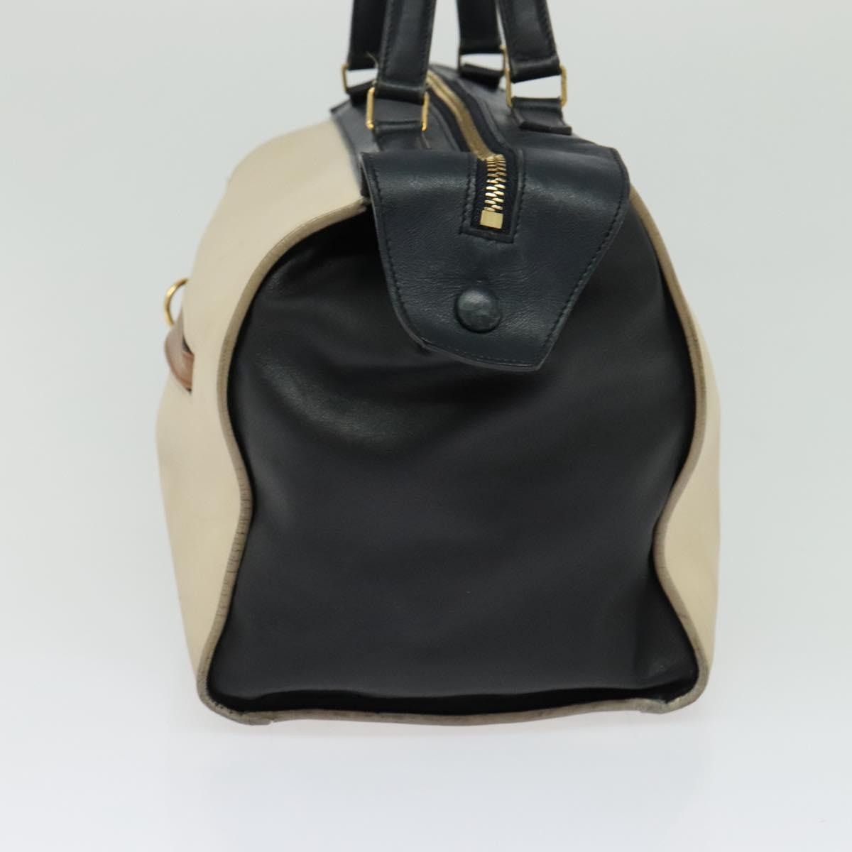 CELINE Ring Bag Hand Bag Leather Beige Gold