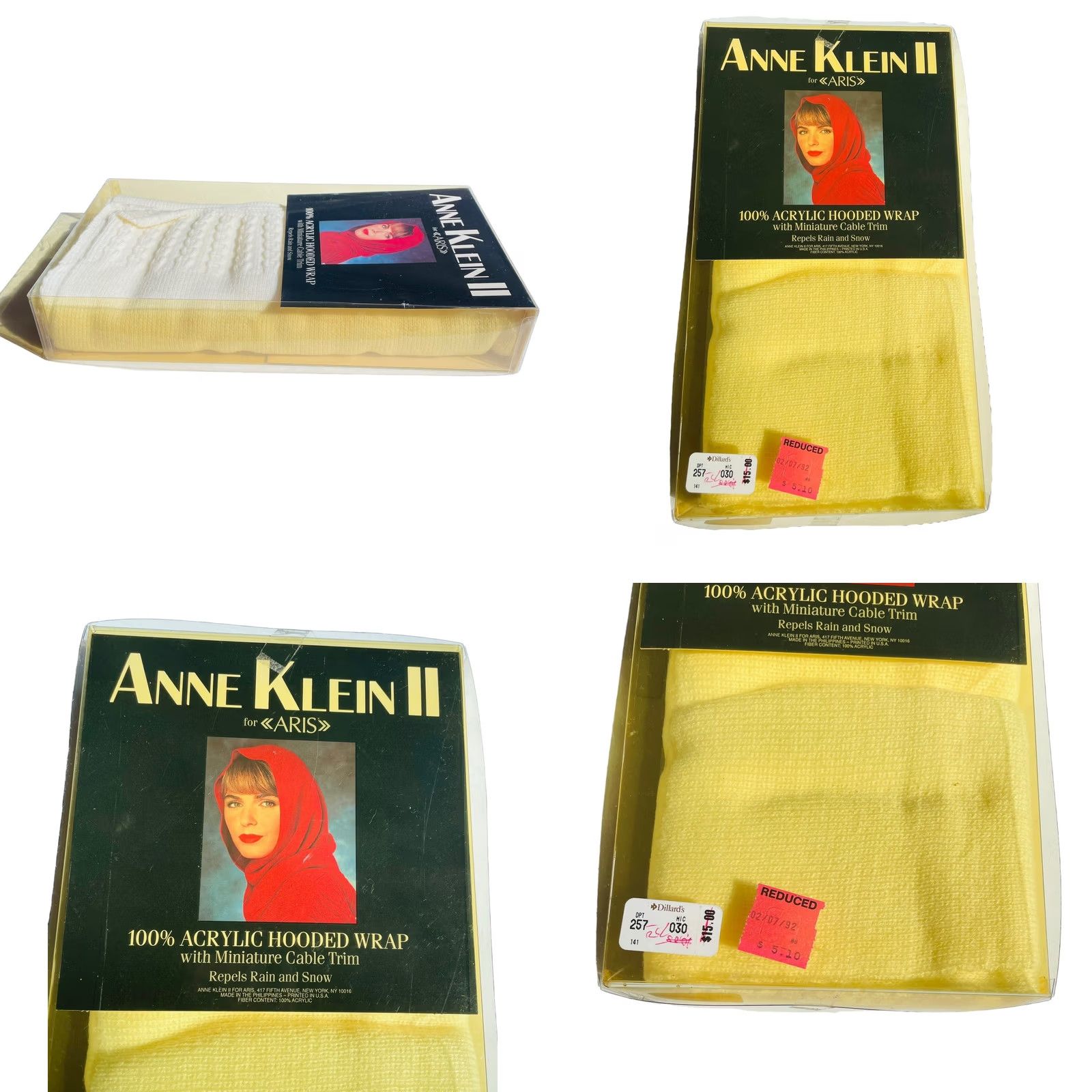 Anne Klein Anne Klein Scarf Women 1990s White 100% Acrylic Neck Ring NOS Reproduction Art Deco Rain & Snow Size ONE SIZE - 8 Thumbnail