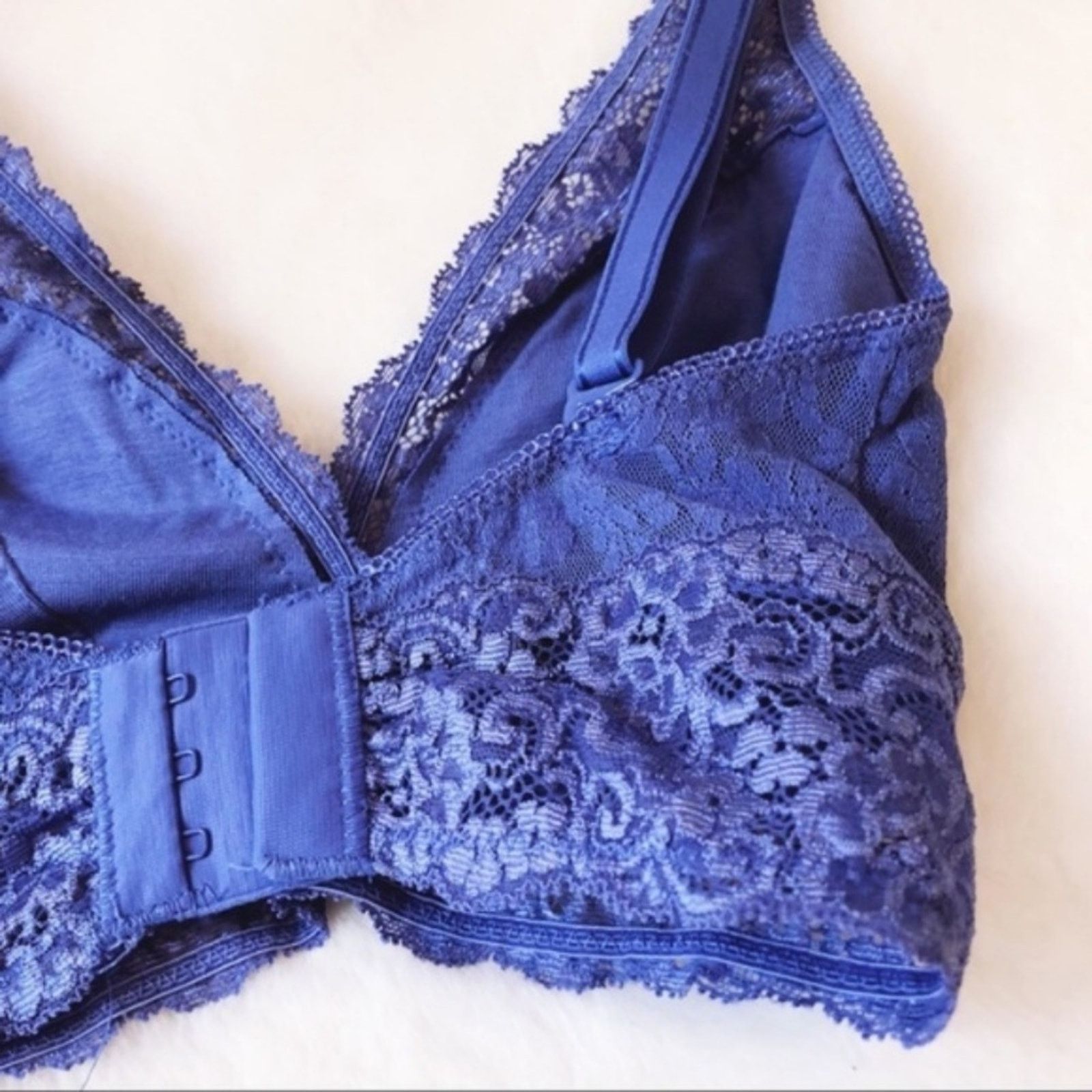 Other Soma Light Blue Plunge Lace Bralette Size ONE SIZE - 2 Thumbnail