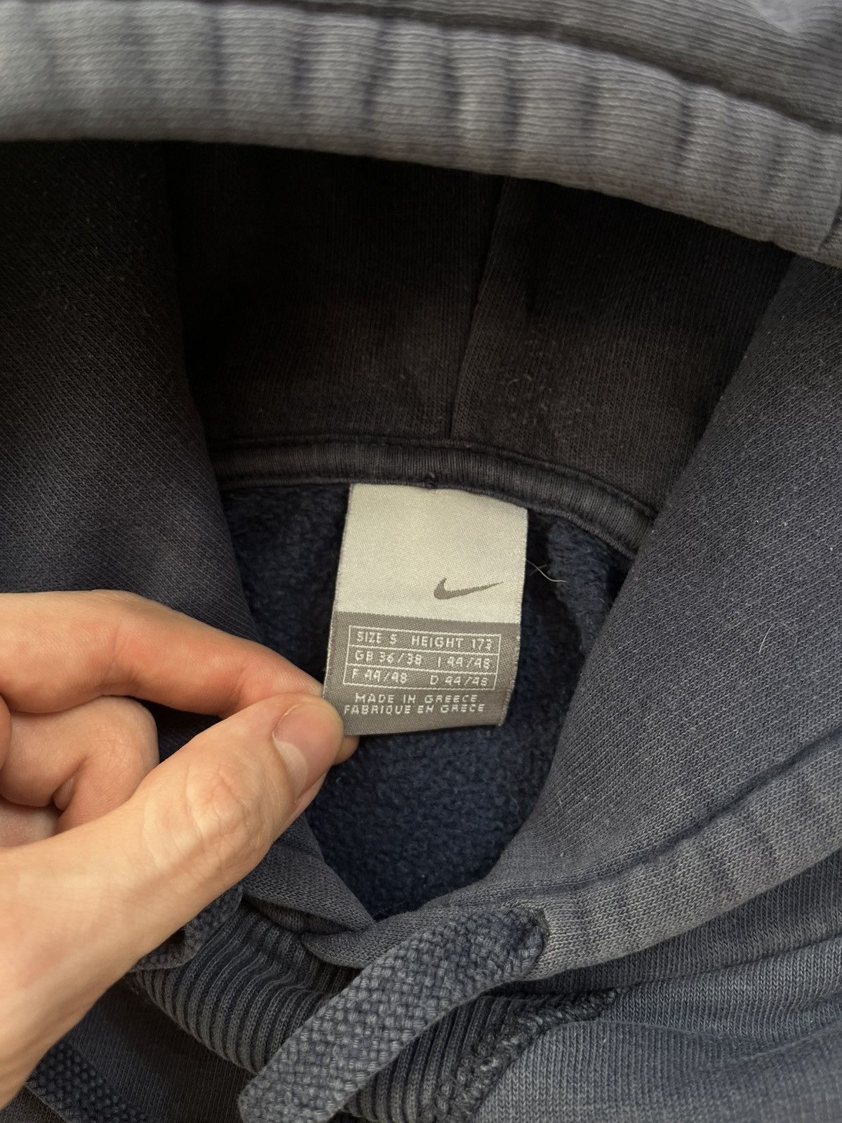 Nike × Vintage 90s Nike Swoosh Vintage Y2K Faded Blank Retro Hoodie Size US S / EU 44-46 / 1 - 3 Thumbnail