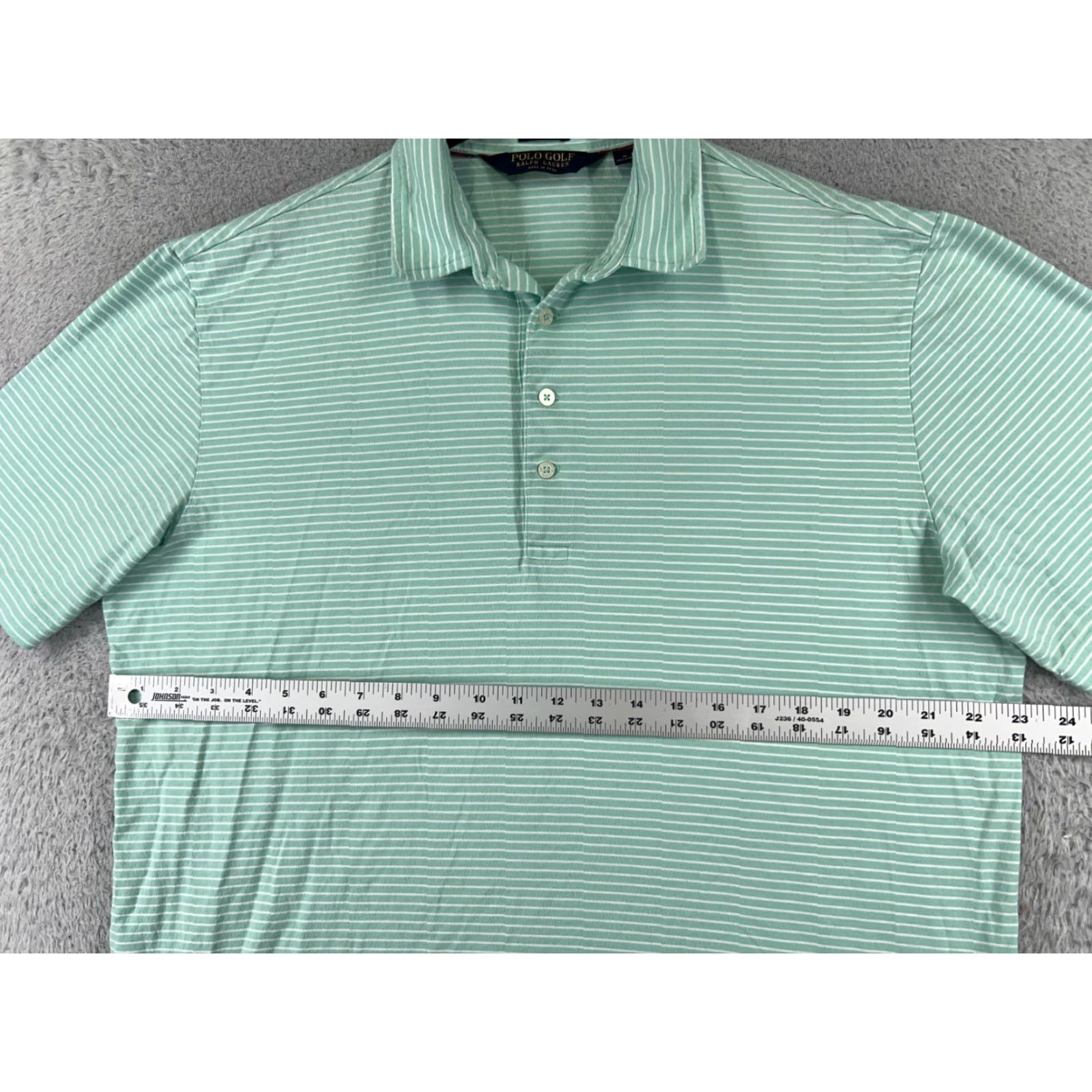 Ralph Lauren Polo Ralph Lauren Polo Shirt Men Large Green Striped Golf Vintage Lisle Jersey Size US L / EU 52-54 / 3 - 7 Thumbnail