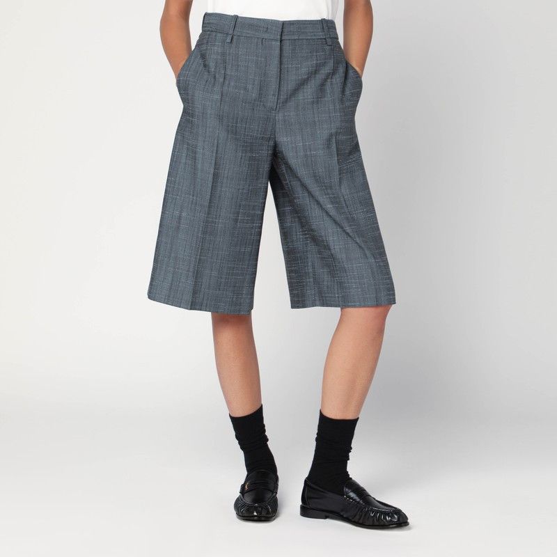 Jil Sander Jil Sander Bermuda In Lana Dark Sky Size 28" / US 6 / IT 42 - 1 Thumbnail