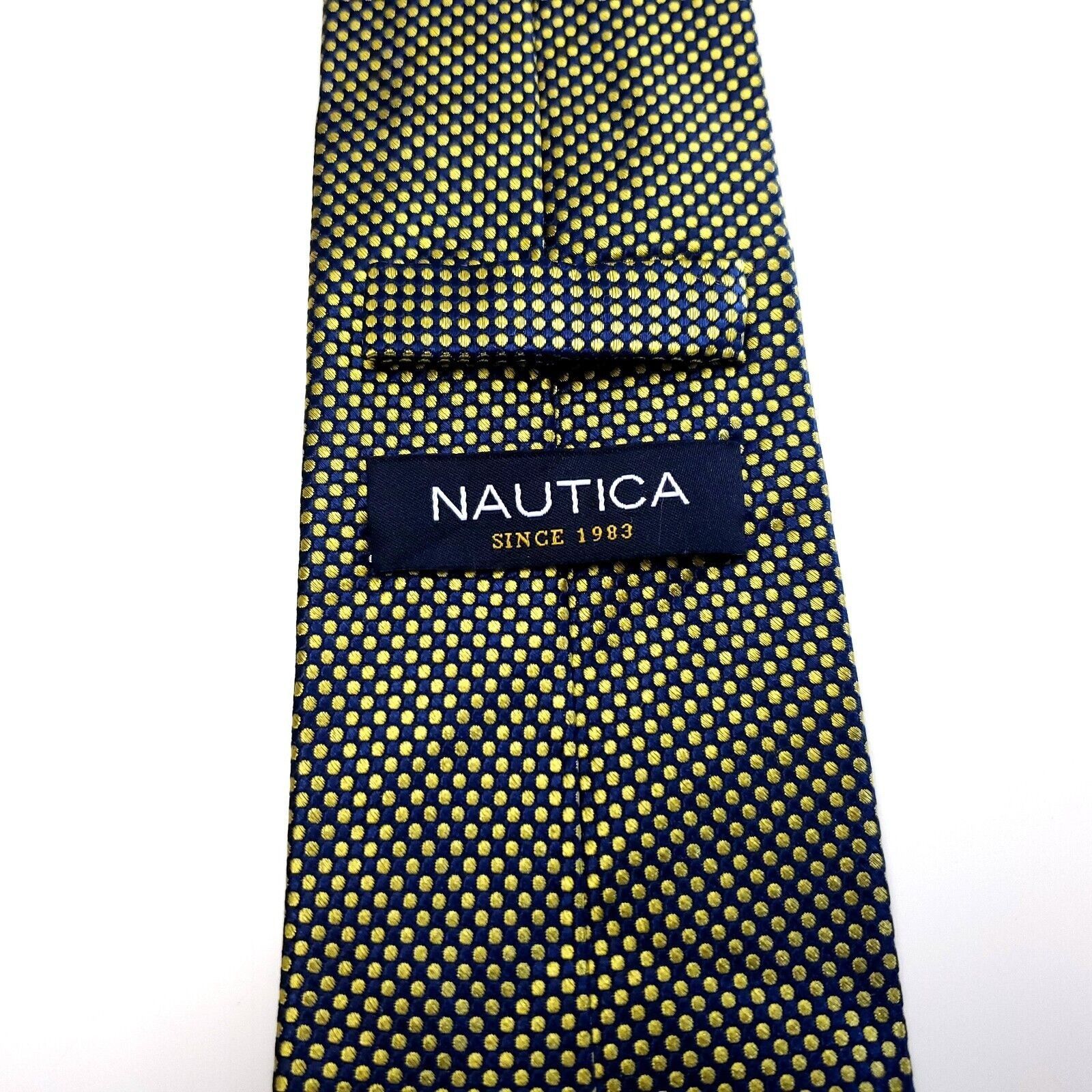 Nautica Nautica Green Silk Tie Woven Polka Dots Size ONE SIZE - 4 Thumbnail