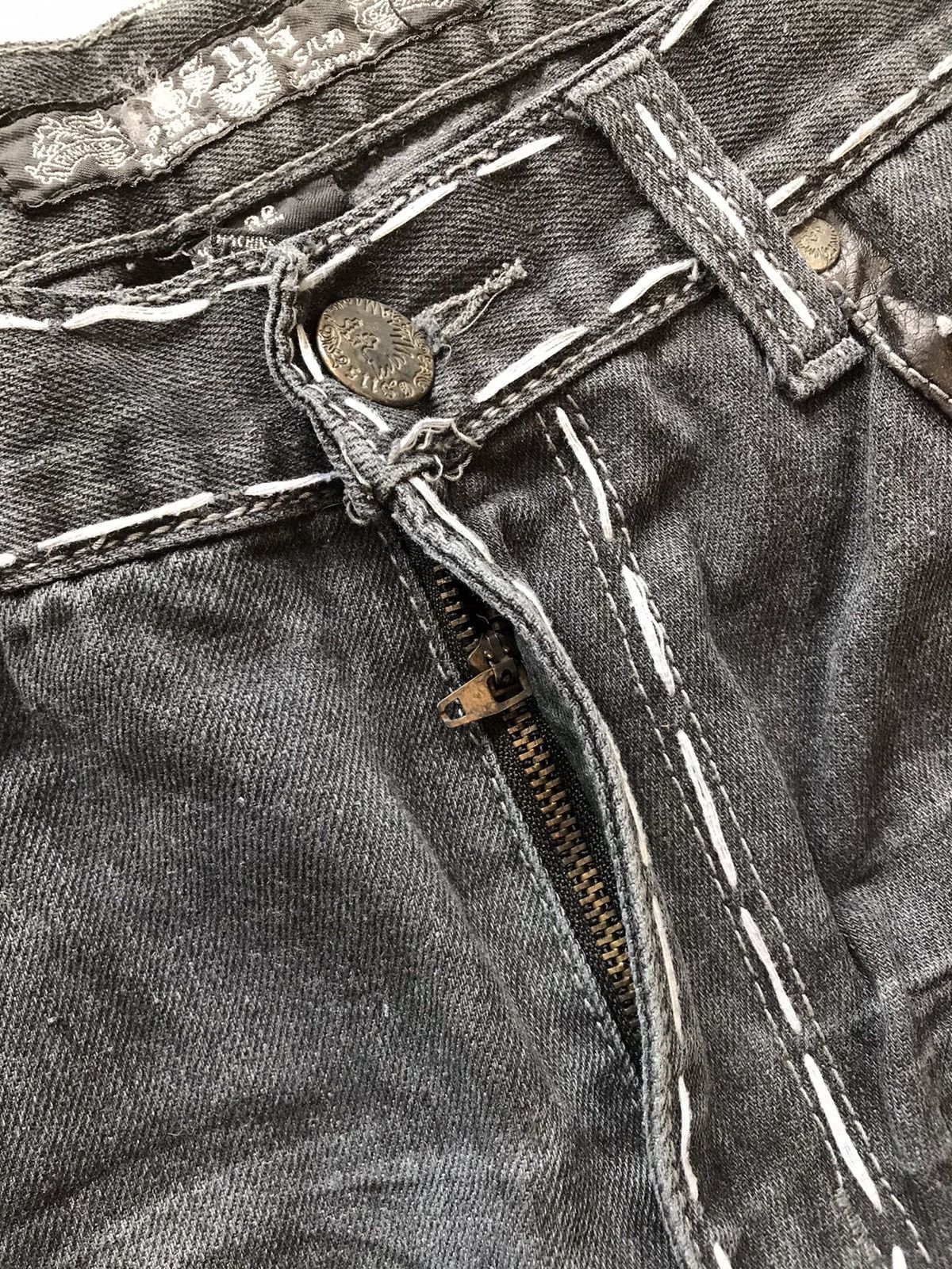 Vintage Vintage GS115 Y2K crazy embroidered studd denim Size US 32 / EU 48 - 6 Thumbnail