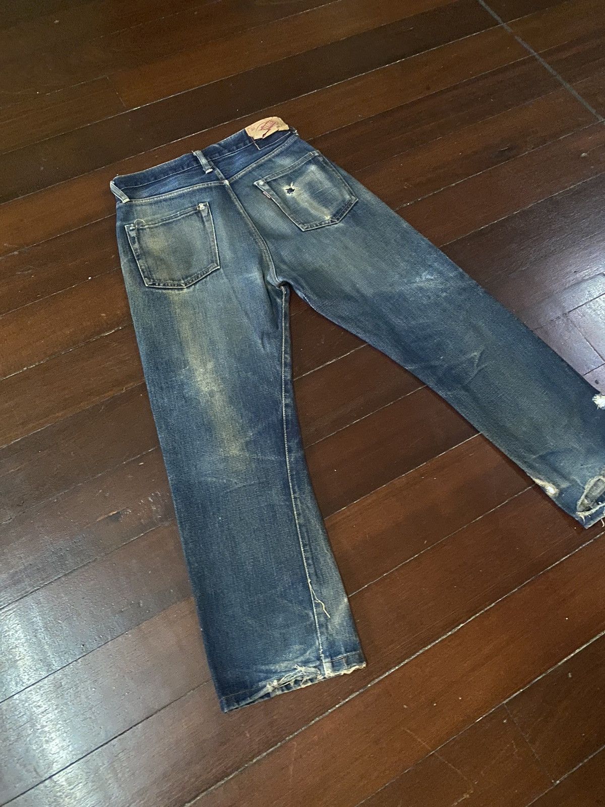 Denime FIRE VINTAGE DENIME JAPAN BRAND FLARE JEANS DISTRESSED RIP Size US 32 / EU 48 - 15 Thumbnail