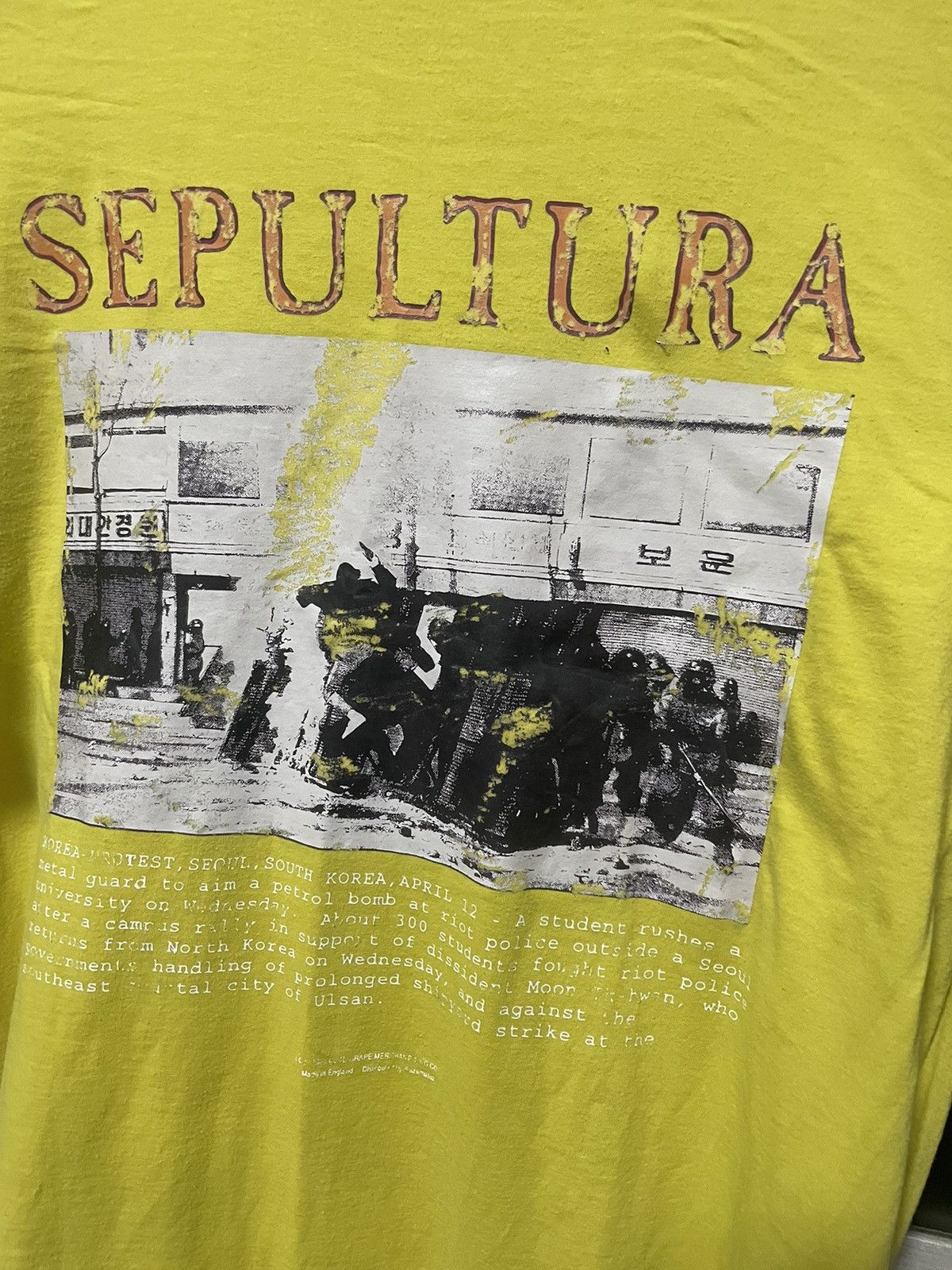 Band Tees × Vintage Vintage Sepultura Chaos A D 1994 South Korean Riot Tee Size US L / EU 52-54 / 3 - 6 Thumbnail