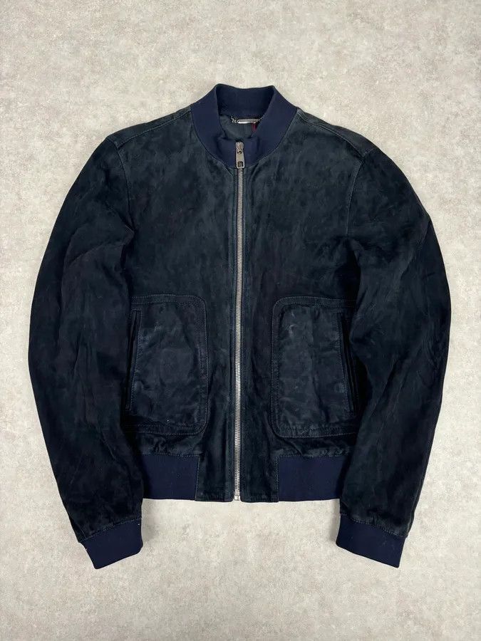 Dolce & Gabbana 2010s Dolce & Gabbana Navy Leather Bomber Jacket Size US M / EU 48-50 / 2 - 1 Thumbnail
