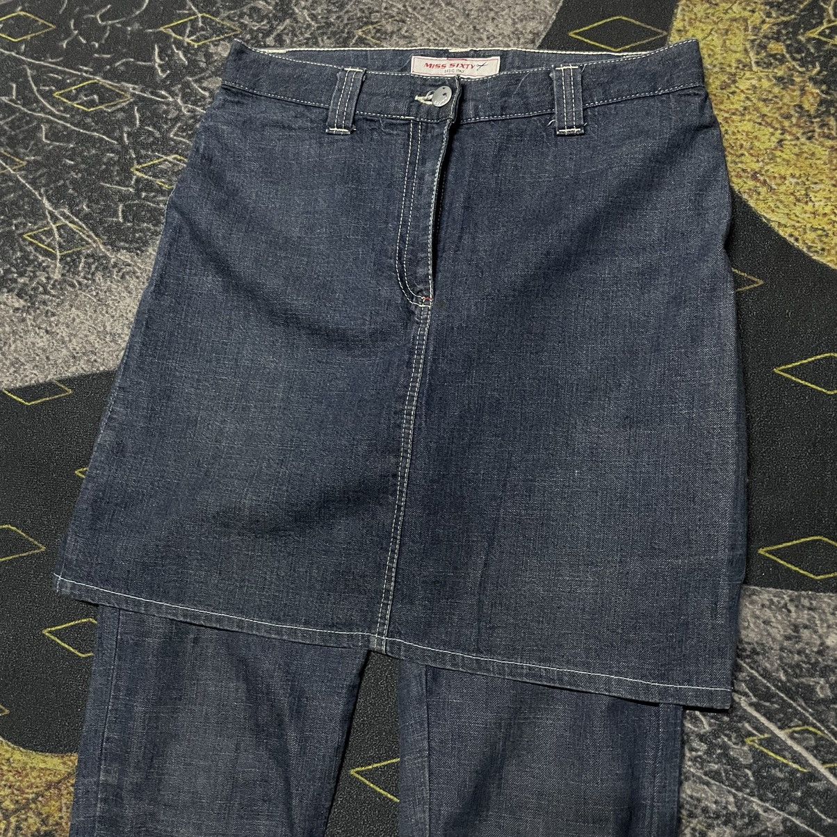 Designer × Miss Sixty 💥- Miss Sixty Selvedge Strechy Jeans With Skirt Size 28" / US 6 / IT 42 - 3 Thumbnail