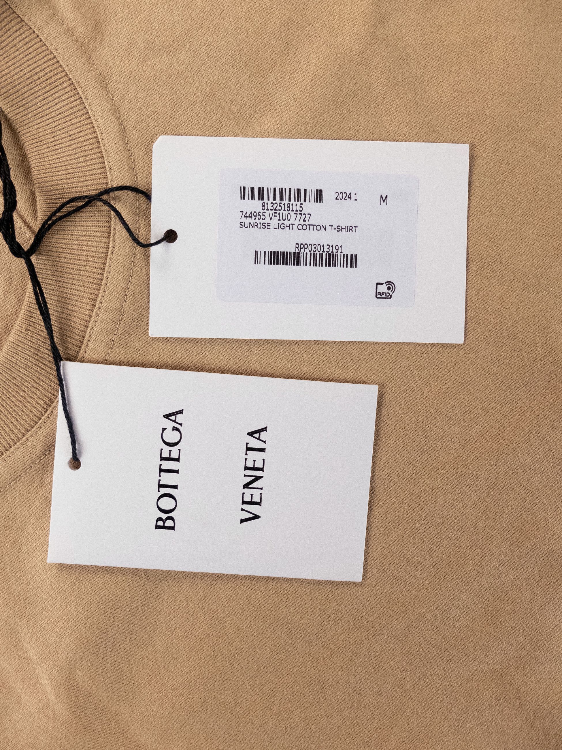 Bottega Veneta BOTTEGA VENETA Sunrise dark beige cotton t-shirt Medium Size US M / EU 48-50 / 2 - 5 Thumbnail