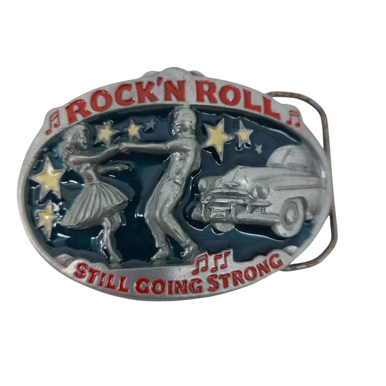 Vintage Great American Buckle Rock'N Roll Belt Buckle 50s Rockabilly Size ONE SIZE - 1 Thumbnail