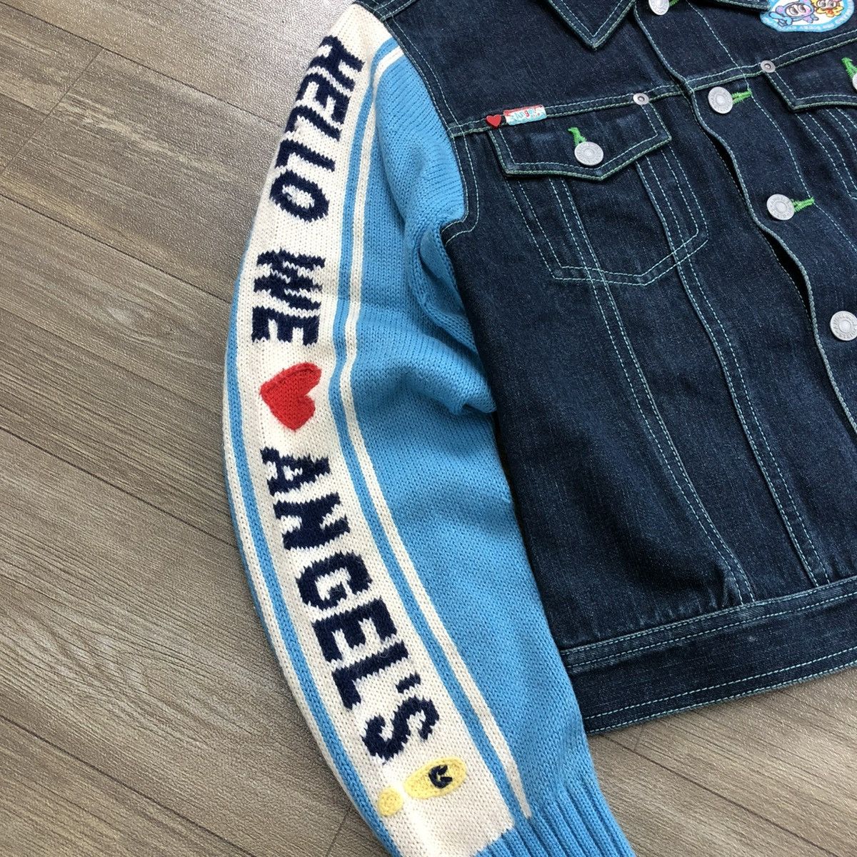 Angel Blue × Hysteric Glamour × Japanese Brand 2000s Angel Blue - Iconic Design Panda Knitted Denim Jacket Size US XXS / EU 40 - 19 Thumbnail