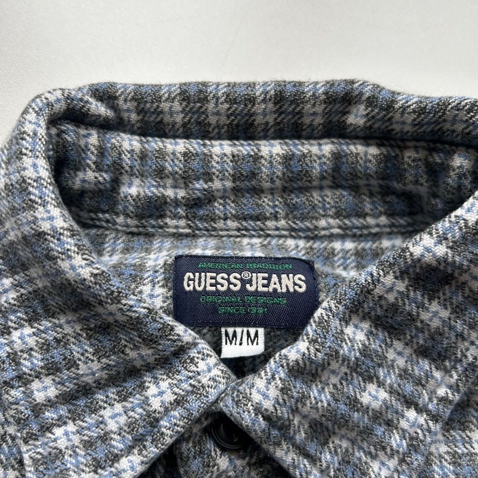 Guess × Vintage Vintage 90s Guess Plaid Checkered Button Up Shirt Medium USA Size US M / EU 48-50 / 2 - 7 Thumbnail