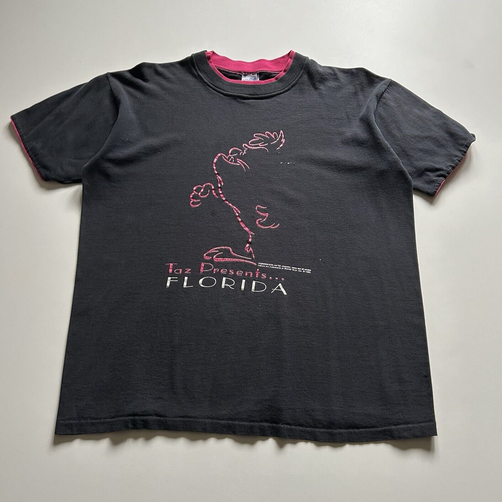 Velva Sheen × Vintage × Warner Bros Vintage 90s Taz Looney Tunes T Shirt Large Faded Black Rare Size US L / EU 52-54 / 3 - 1 Thumbnail