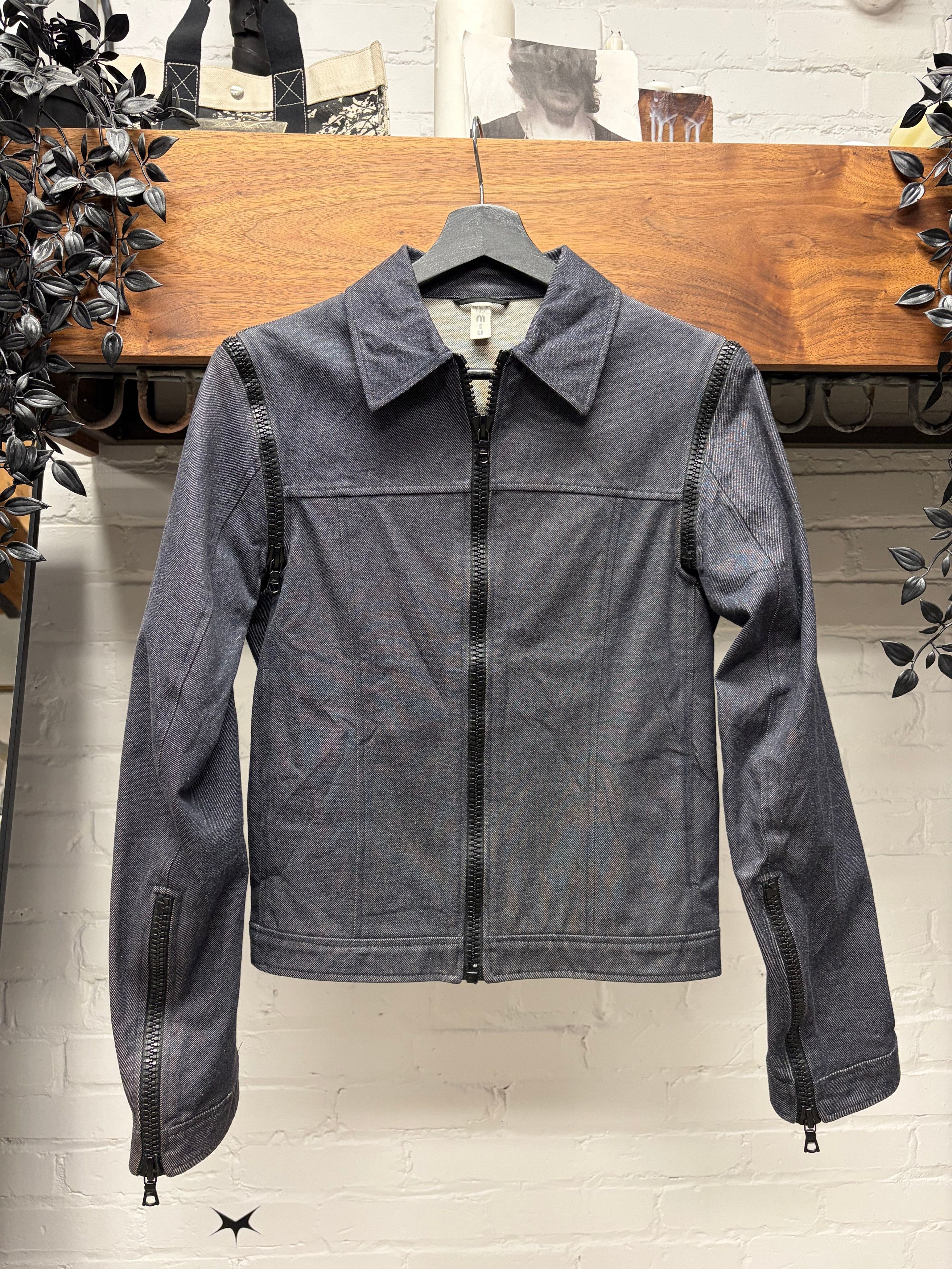 Miu Miu Vintage Miu Miu Denim Trucker Jacket with Zipper Detachable Sleeves Size XS / US 0-2 / IT 36-38 - 1 Thumbnail
