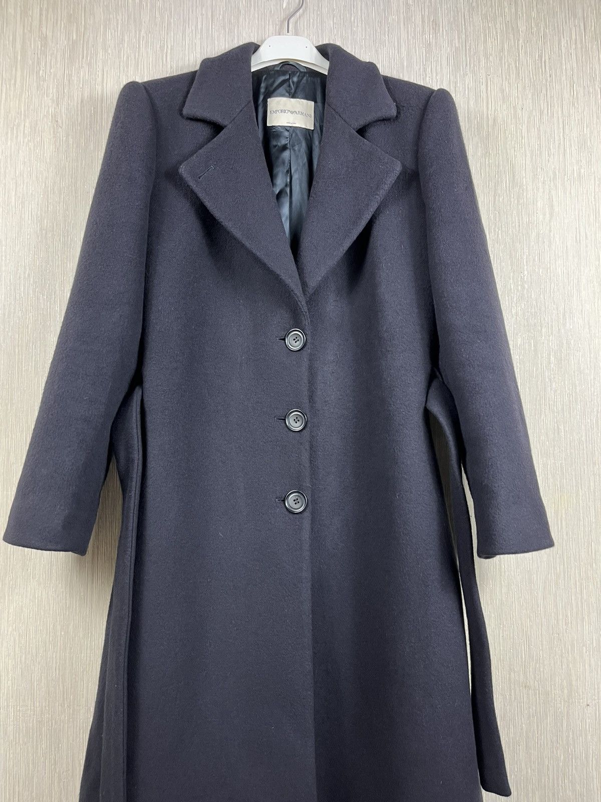 Emporio Armani Emporio Armani wool long navy luxury coat jacket Italian Size L / US 10 / IT 46 - 11 Thumbnail