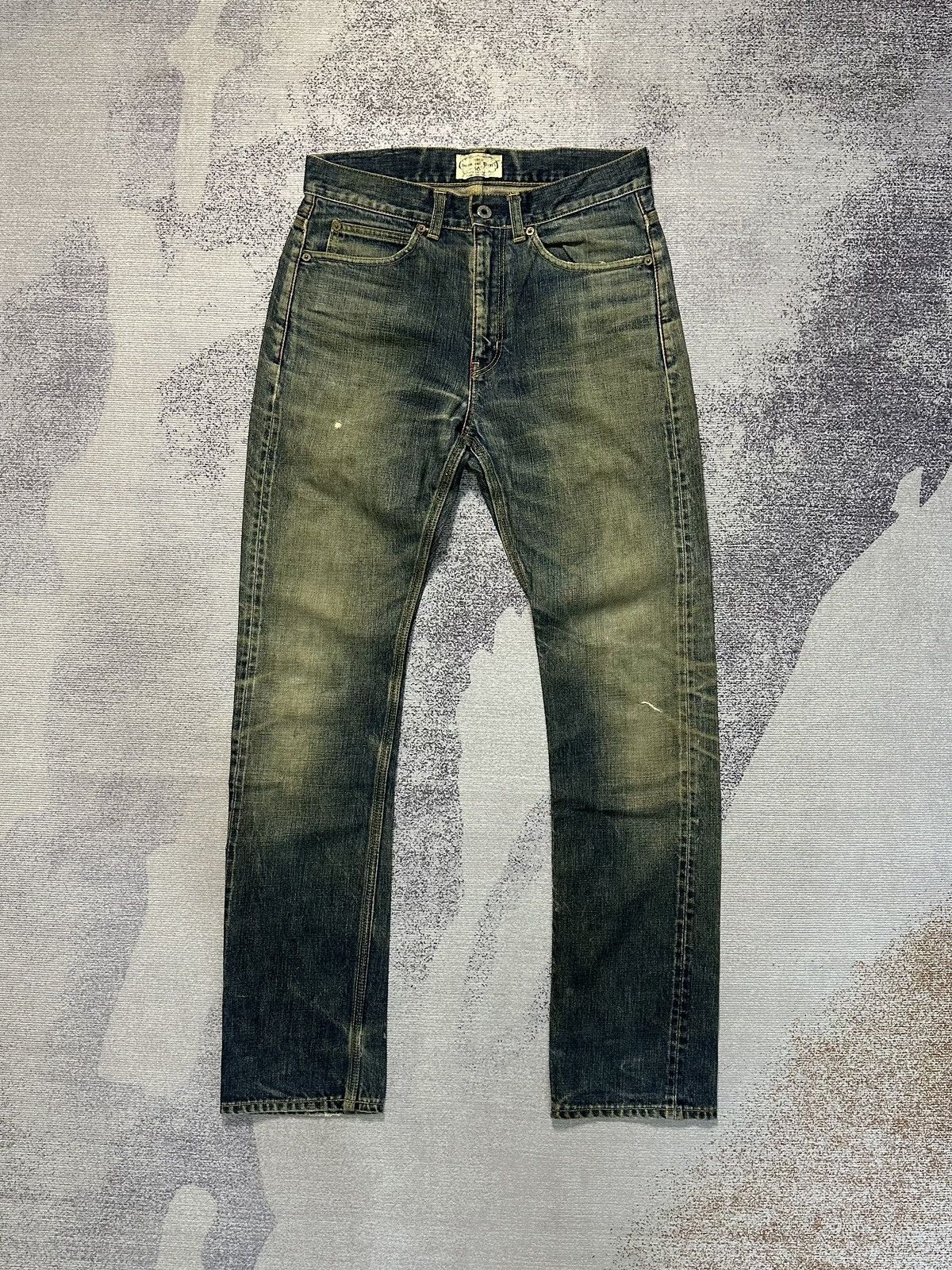 90s Sugar Cane Selvedge Mud Washed Clawmark Denim Jeans