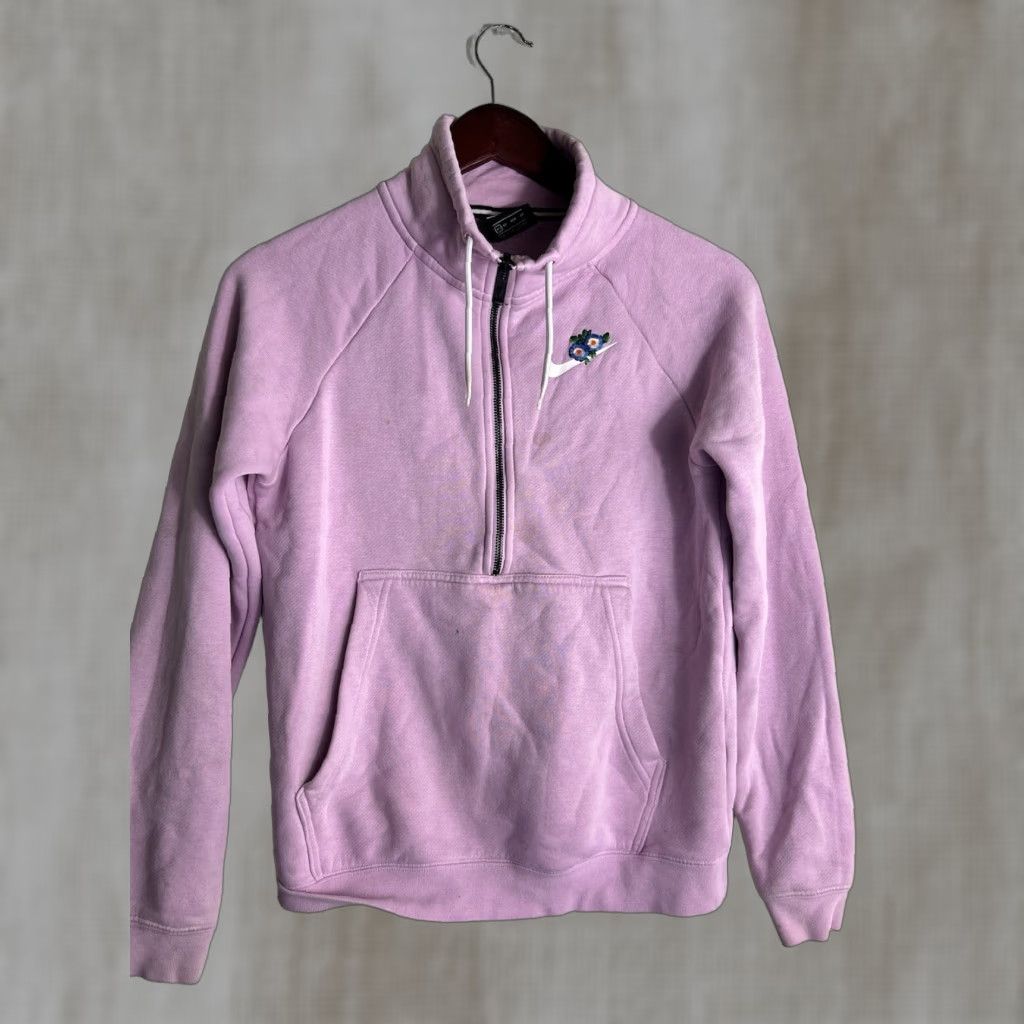 Nike Nike Sweatshirt Women XS Half Zip Floral Pink Lavender Pullover Y2K BQ8846-676 Size XS / US 0-2 / IT 36-38 - 1 Thumbnail