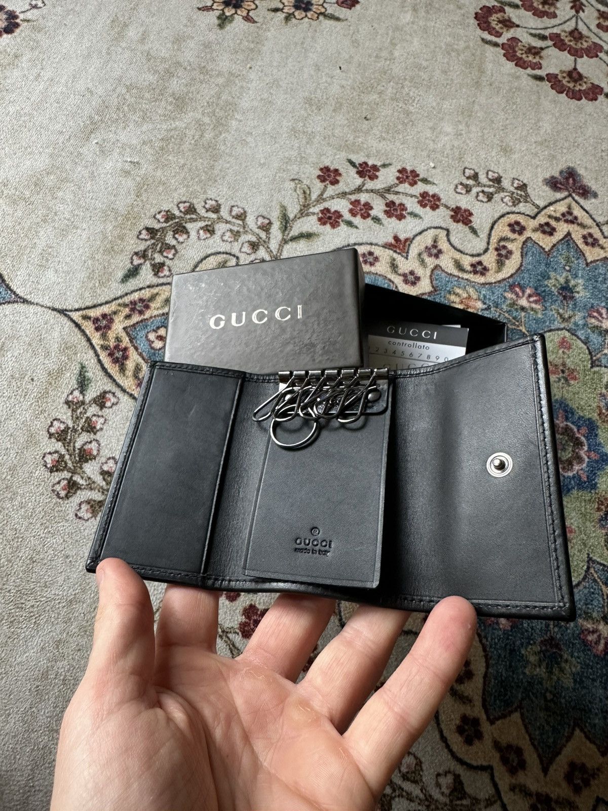 Gucci New Gucci P. Chiavi Keychain Case Denim GG Size ONE SIZE - 5 Thumbnail