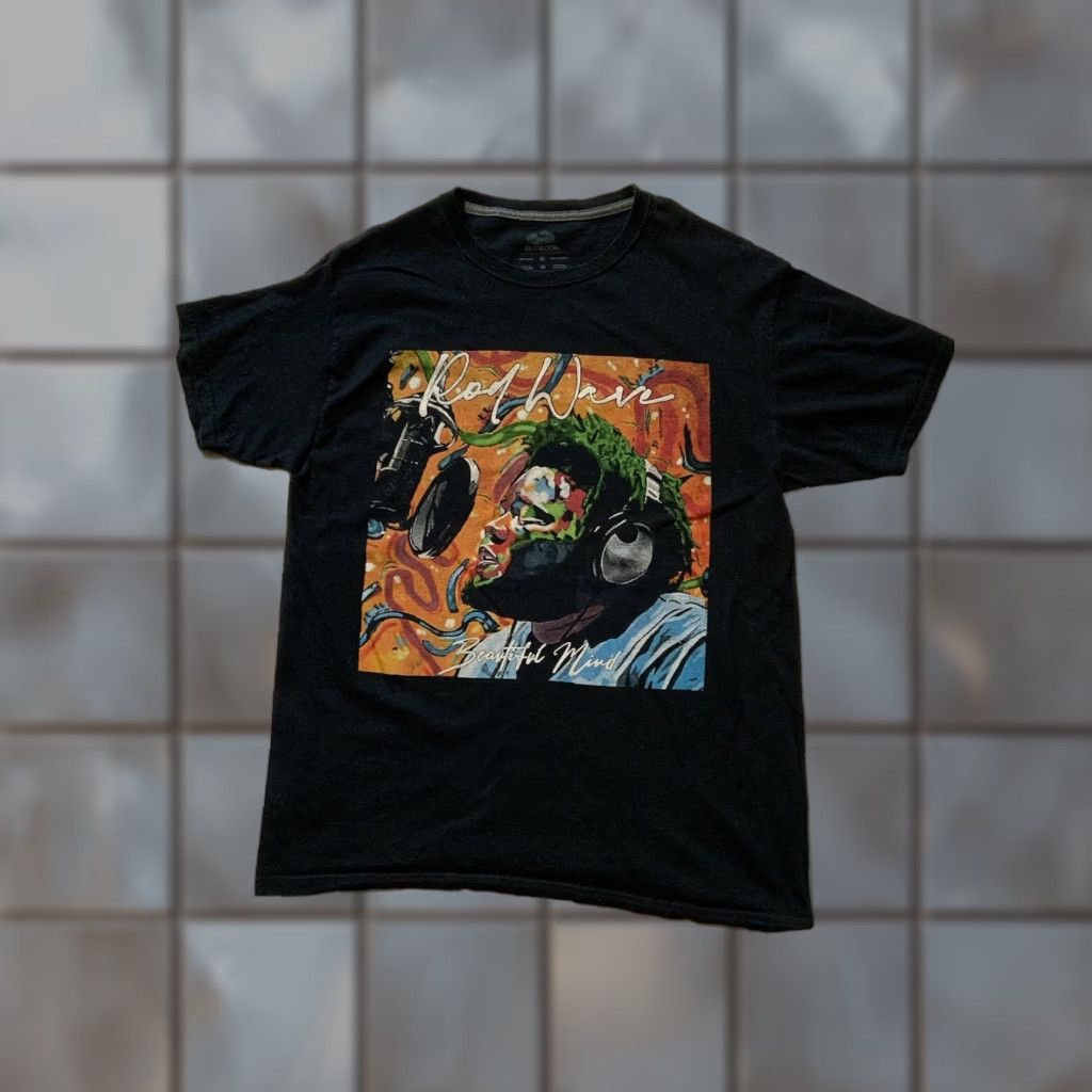 Fruit Of The Loom VINTAGE Rod Wave Beautiful Mind 2022 Tour T-Shirt MD Men M Black Concert T-Shirt Size US M / EU 48-50 / 2 - 1 Thumbnail