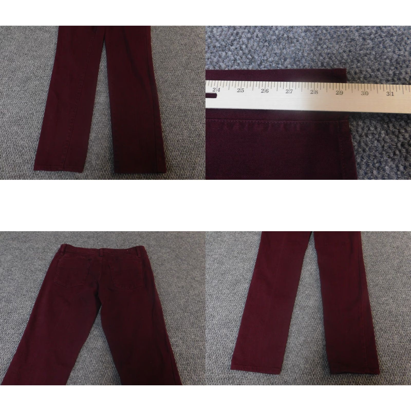Mossimo Mossimo Womens Jeans 4 Burgundy Skinny Premium Denim with Pockets Zip 29in Inseam Regular Rise Mid Stretch Red Cotton Size 27" / US 4 / IT 40 - 8 Thumbnail