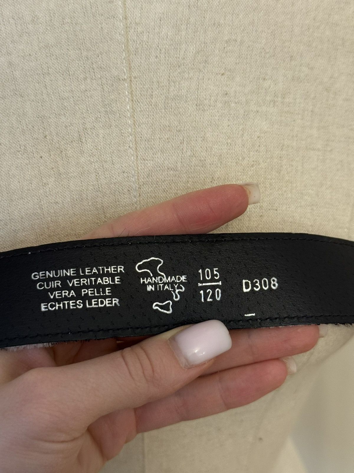 Other Italy Cowhide Leather Belt Y2K – Dalmatian Print Size ONE SIZE - 4 Thumbnail