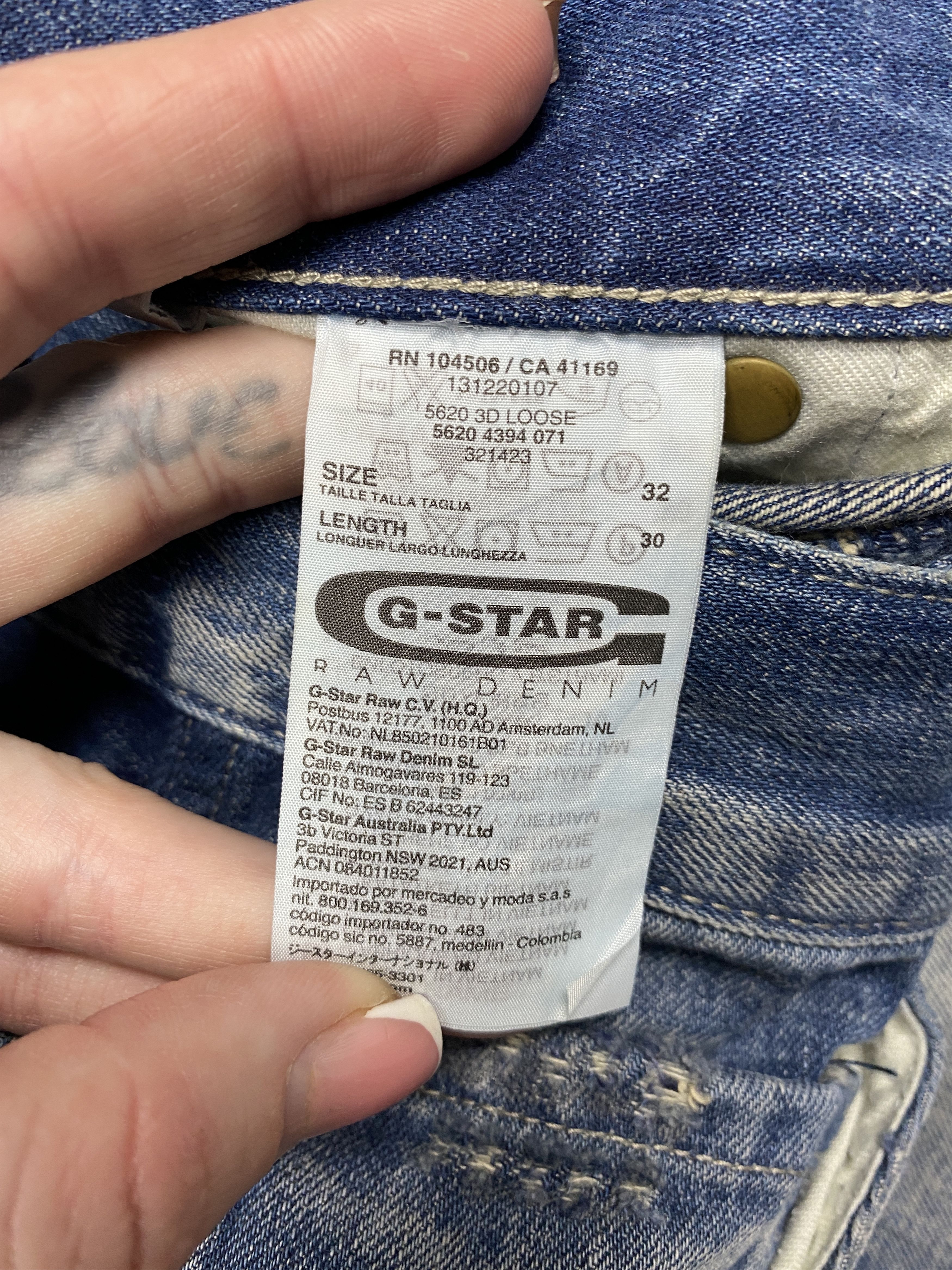 G-Star G Star Raw 5620 Vintage Denim Double Knee Pants Loose Jeans Size US 32 / EU 48 - 6 Thumbnail