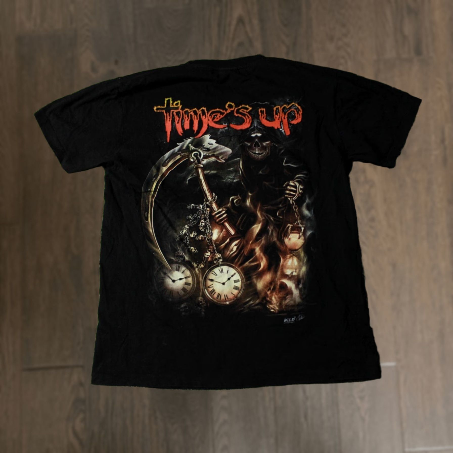Vintage TIME'S UP WILD SHIRT MEN L Black Time's Up Grim Reaper 2010s Vintage? Wait no - Original 100% Cotton T-Shirt Large Men Black Time's Up Shirt Size US L / EU 52-54 / 3 - 1 Thumbnail