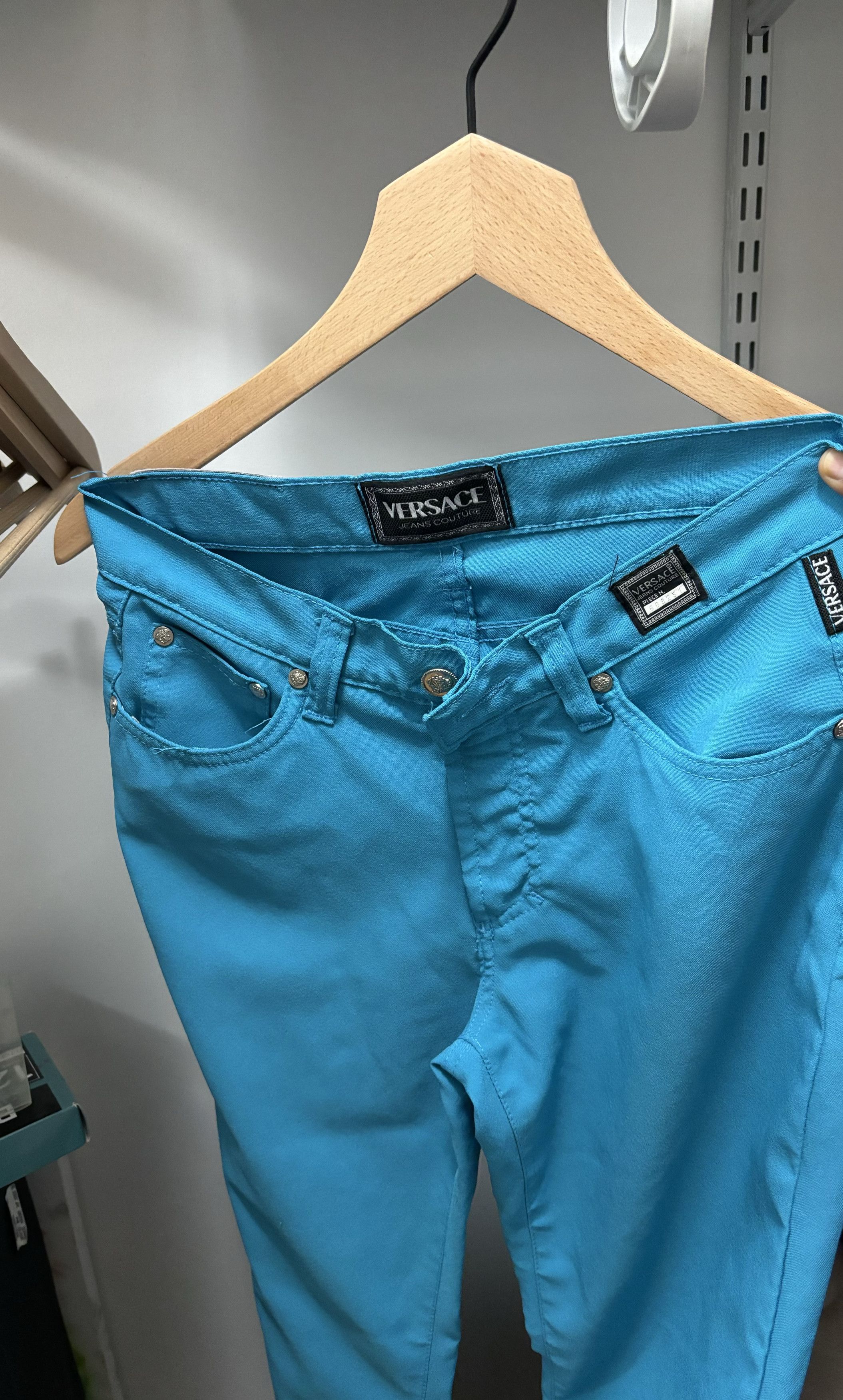 image of Versace Jeans Couture Vintage Versace Couture Jeans - Bright Blue, Women's (Size 26)
