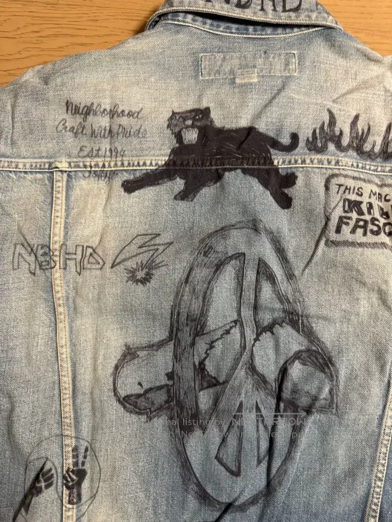 Neighborhood Neighborhood Graffiti Washed Denim Jacket, Light Blue Wash Size US XL / EU 56 / 4 - 7 Thumbnail