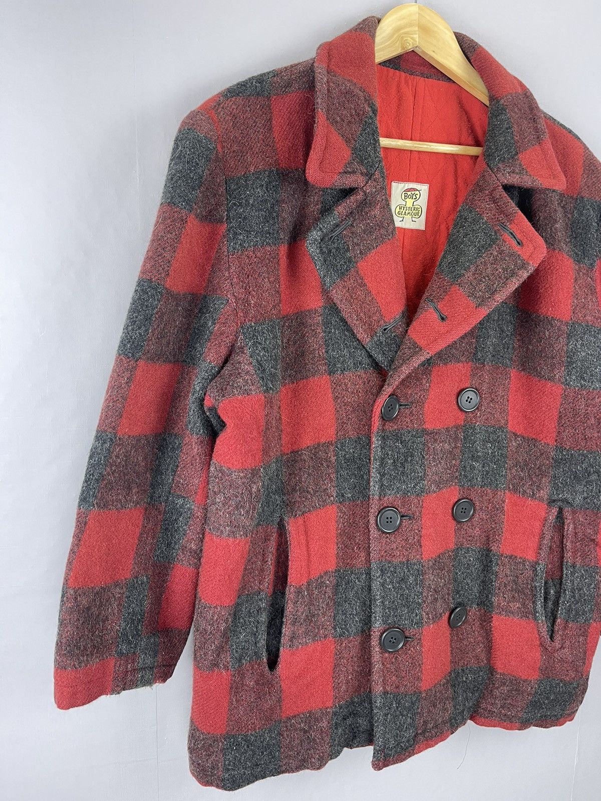Hysteric Glamour 90s HYSTERIC GLAMOUR BOYS Red Tartan Wool Jacket Size US L / EU 52-54 / 3 - 5 Thumbnail