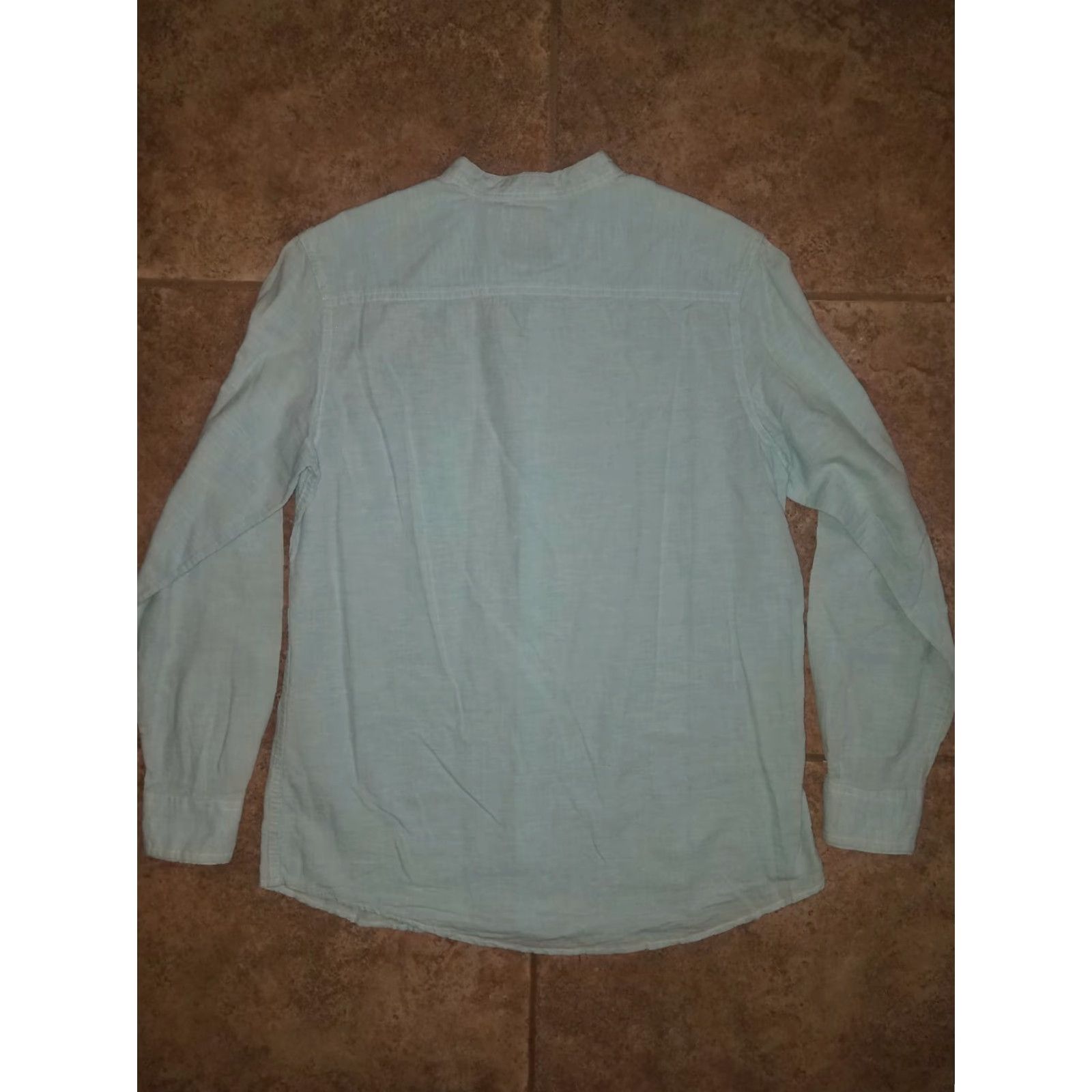 Vintage VINTAGE CottonWorld Men's Light Blue Linen Blend Button-Down Shirt Long Sleeve M Blue Casual Fashion Size US M / EU 48-50 / 2 - 6 Thumbnail